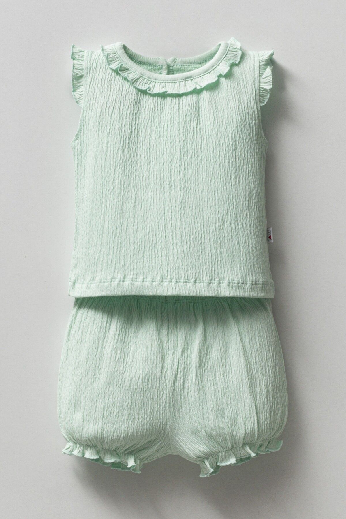 Mother Love Drape Kumaş Alt Üst Şortlu Kız Bebek Takım