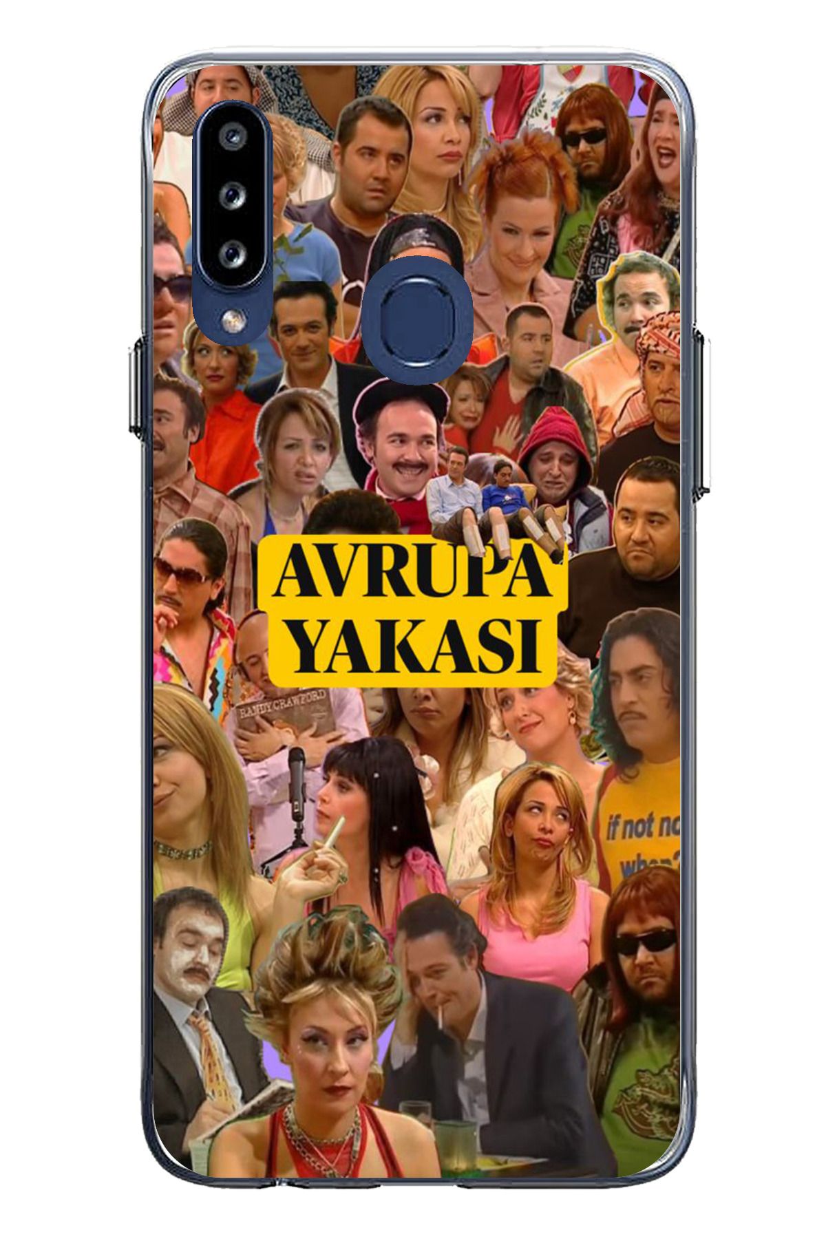 TechTree Samsung Galaxy A20S Uyumlu Avrupa Yakası Şeffaf Silikon Kılıf