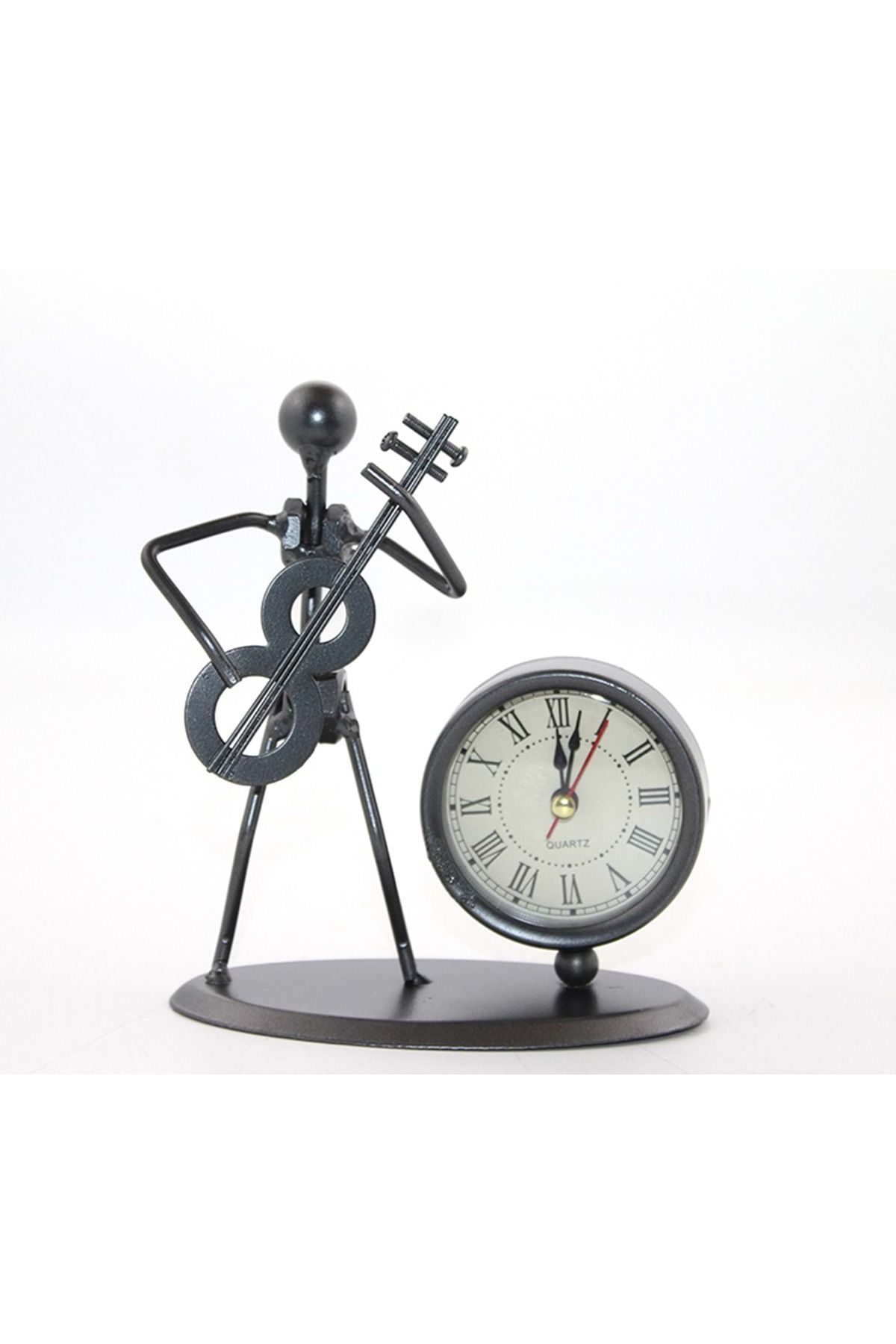 Store Metal Müzisyen Saat – 15 x 12 cm | Dekoratif Masaüstü Saat ve Biblo Model 3