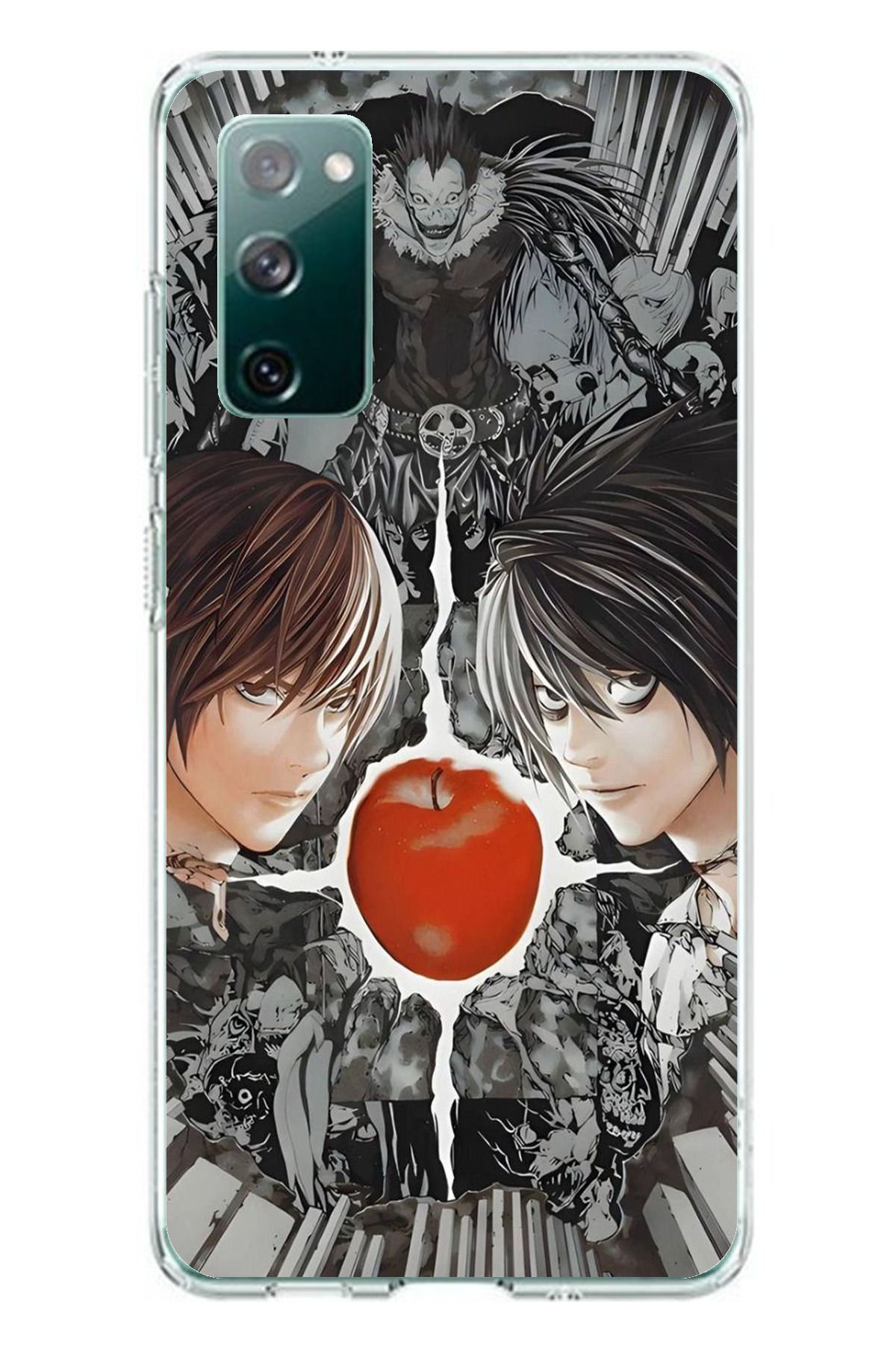 TechTree Samsung Galaxy S20 FE Uyumlu Death Note Kapak Tasarımlı Şeffaf Silikon Kılıf