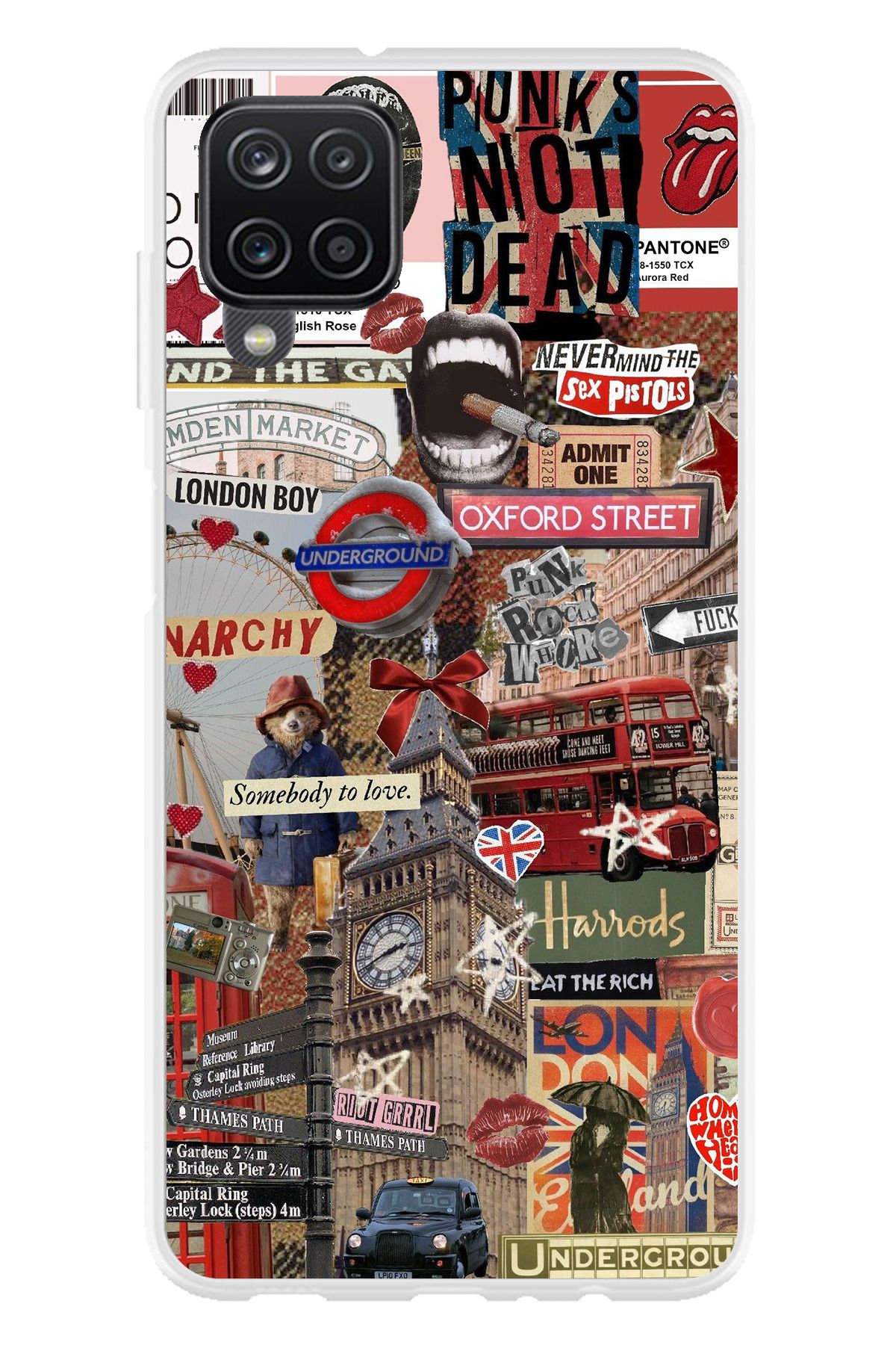 TechTree Galaxy A22 - M22 - M32 Uyumlu Londra Şeffaf Silikon Kılıf