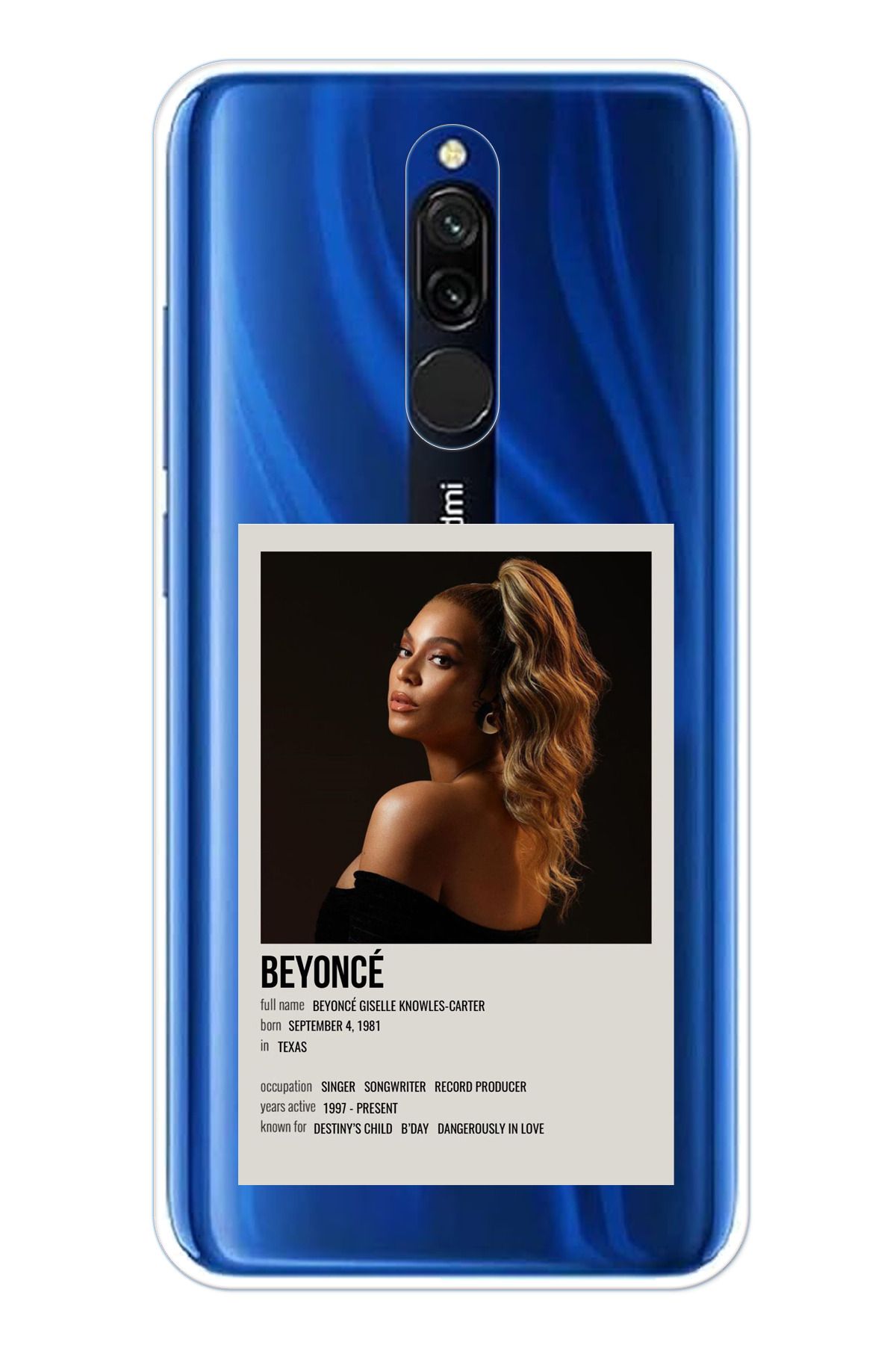 TechTree Redmi 8 Uyumlu Beyonce Poster Şeffaf Silikon Kılıf