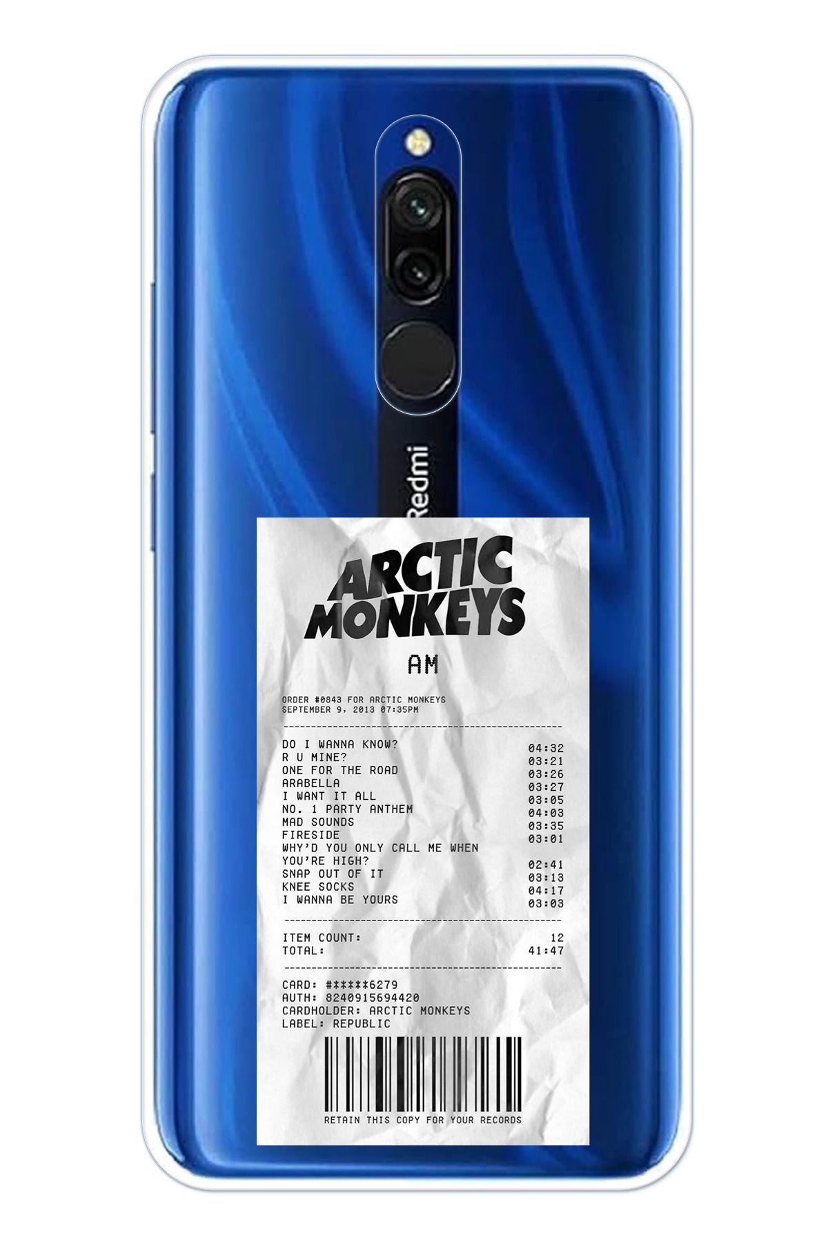 TechTree Redmi 8 Uyumlu Arctic Monkeys Tasarımlı Şeffaf Silikon Kılıf