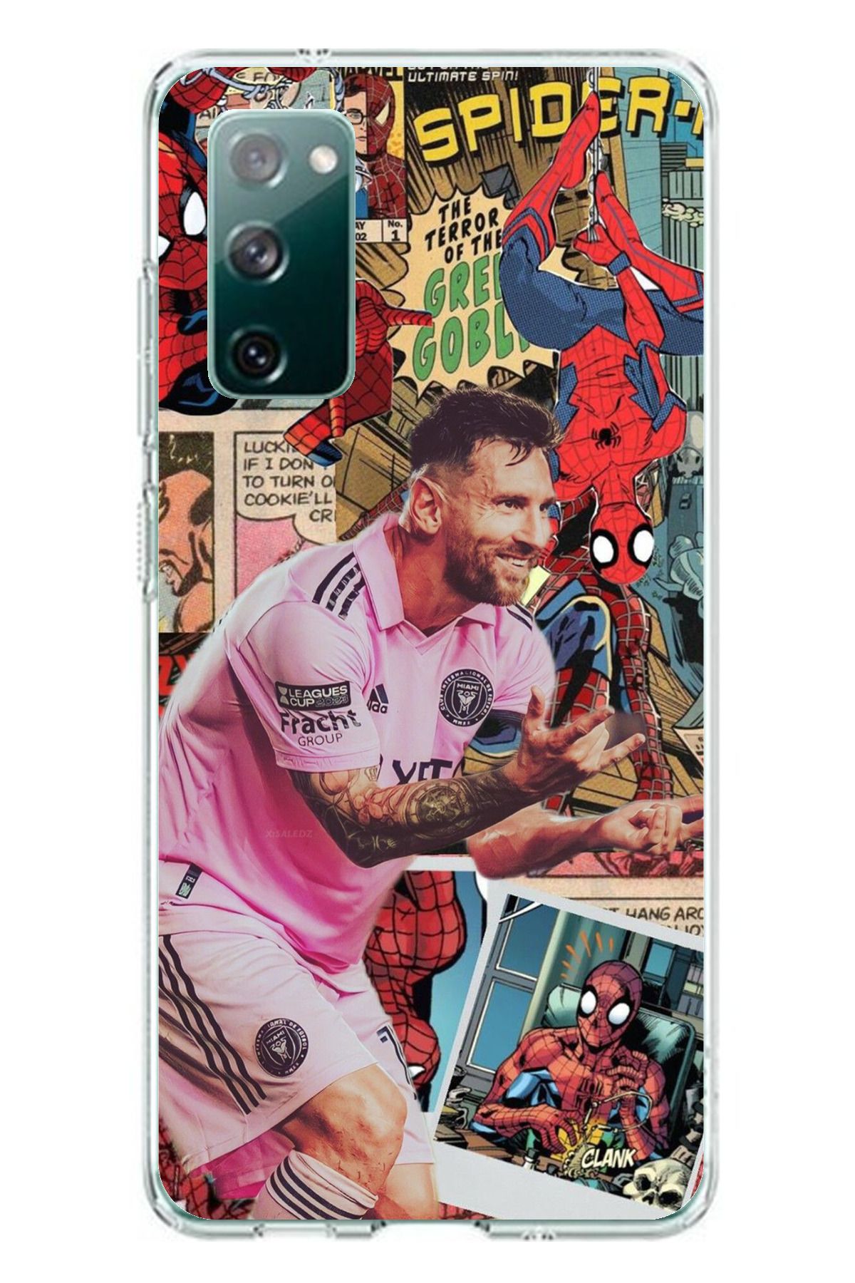 TechTree Samsung Galaxy S20 FE Uyumlu Messi Miami Şeffaf Silikon Kılıf