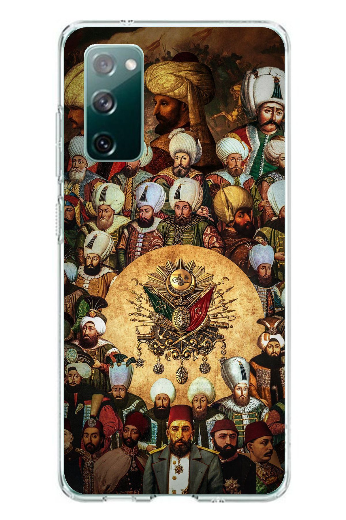 TechTree Samsung Galaxy S20 FE Uyumlu Osmanlı Padişahları Şeffaf Silikon Kılıf