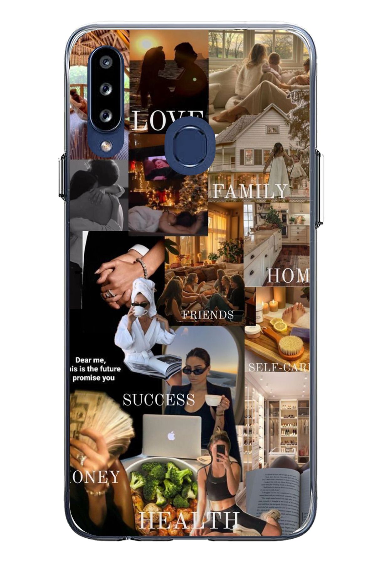 TechTree Samsung Galaxy A20S Uyumlu Hayal Panosu Vision Board Tasarımlı Şeffaf Silikon Kılıf