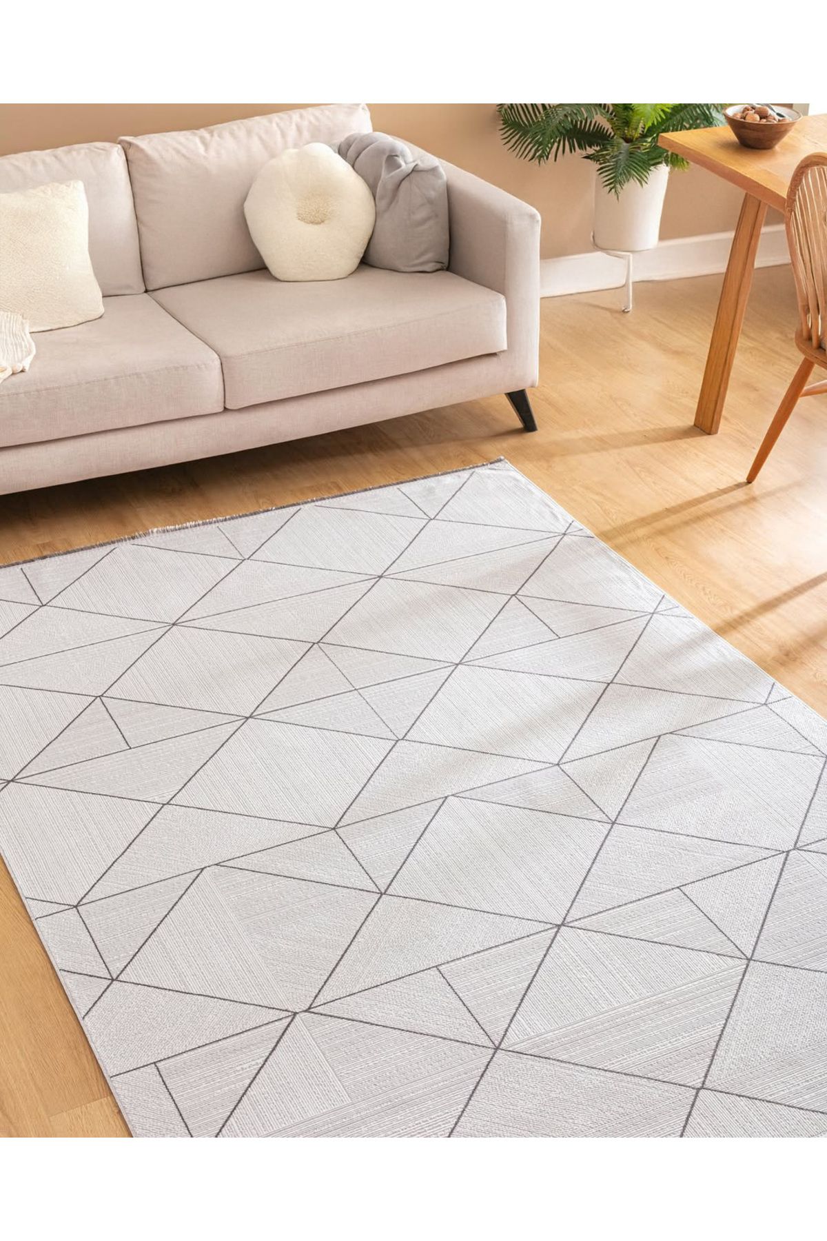 Trend Home LARA Kaymaz Taban Makinede Yıkanabilir Modern Desenli Şık Salon Halısı Yumuşak Premium