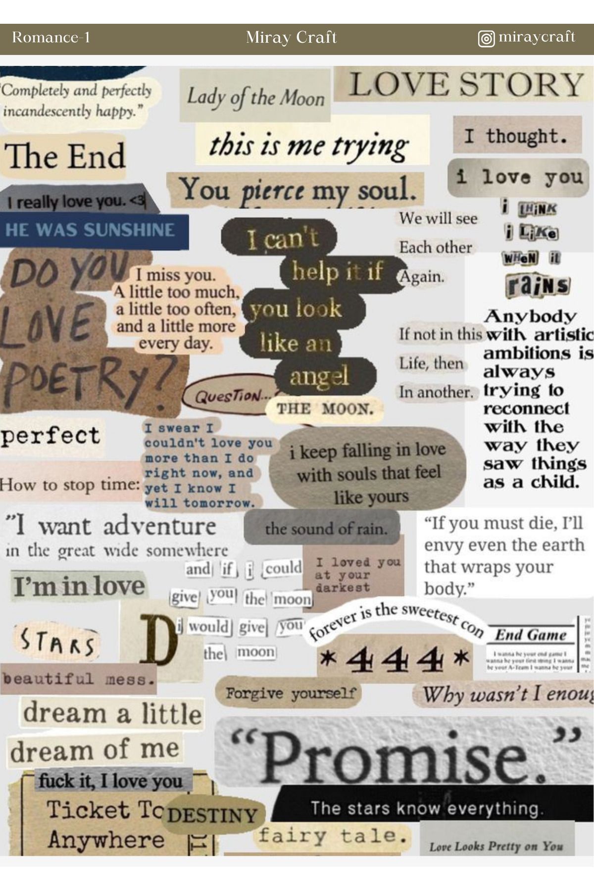 MirayDesign 1 Adet Aşk Notları Temalı Sticker (12x17 cm) Bullet Journal, Scrapbook, Ajanda ve Planlayıcı İçin