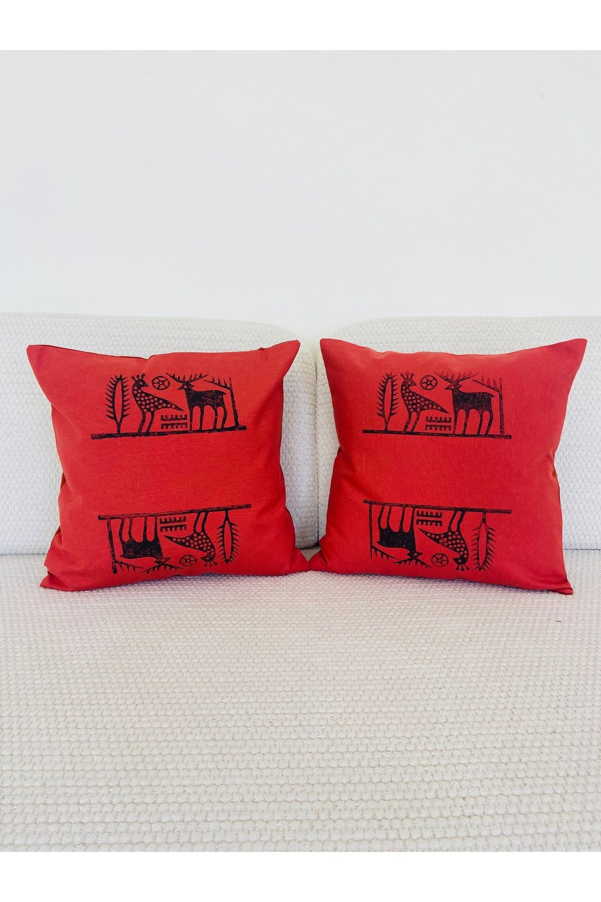 TheBohoHomeDecor Mitoloji - Organik Geyik Dekoratif Kırlent Kılıfı