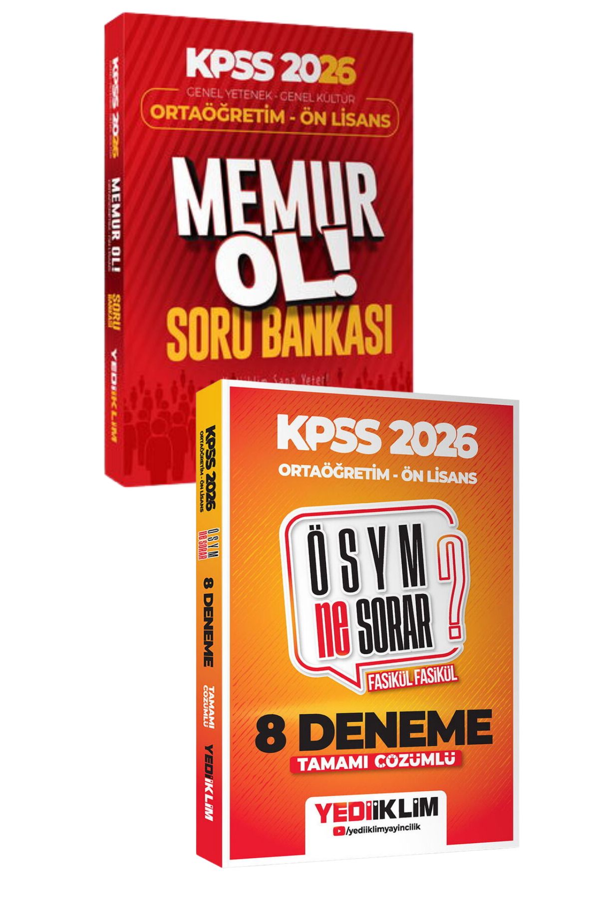 Yediiklim Yayınları 2026 KPSS GY-GK Ortaöğretim - Ön Lisans Soru Bankası+Tamamı Çözümlü Fasikül 8 Deneme-2 KİTAP-SET