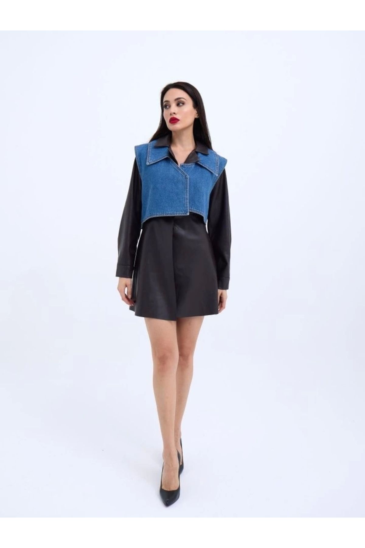 Butik 6705 ELBİSE TAKIM-KOYU KAHVE