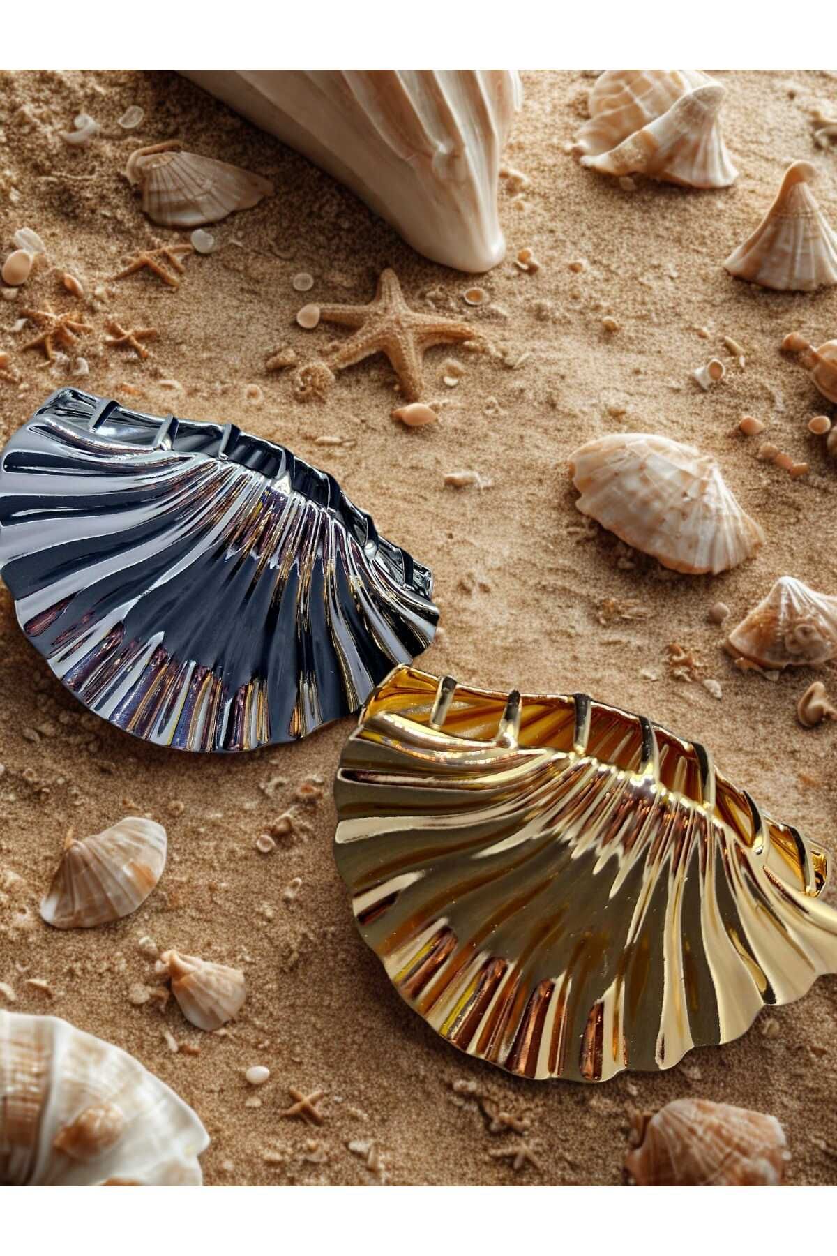 DerinSteelStyle İstiridye Kemik Model Şık Parlak Her Mevsim ve Kombine Uyumlu Dayanıklı Mandallı Toka