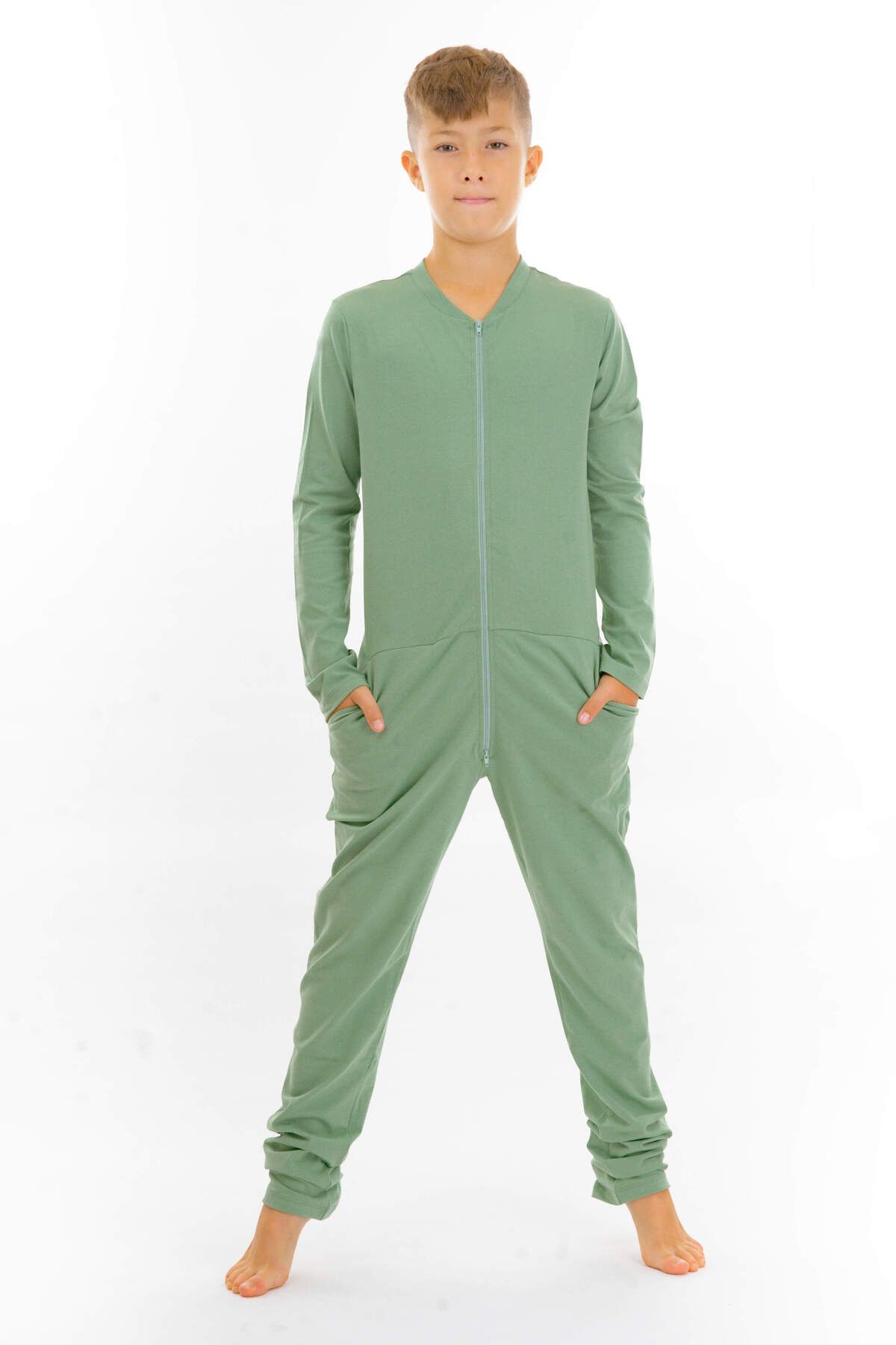 dendy-Boys' long pajama jumpsuit Mint 92/140 1