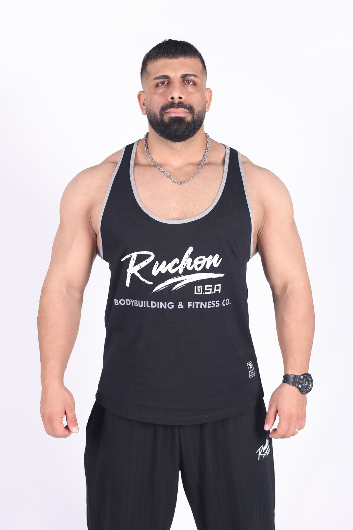 RUCHON NUTRITION Sporcu Fitness Tanktop %100 Pamuk Bodybuilding - RUCHON BB&FC Erkek Atlet