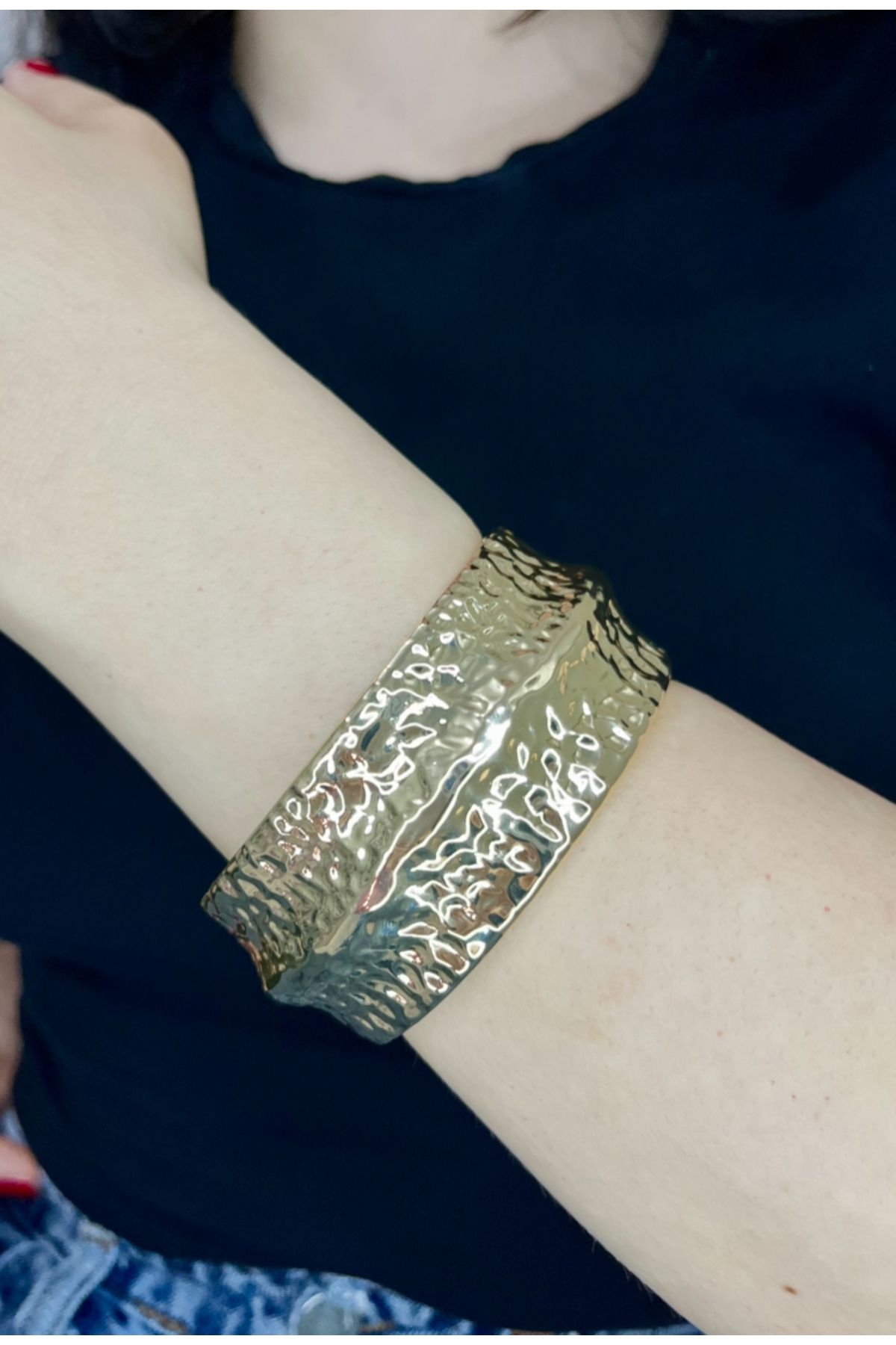 HNG JEWELRY Pirinç Gold Büyük Tarz Bilezik Azınlık