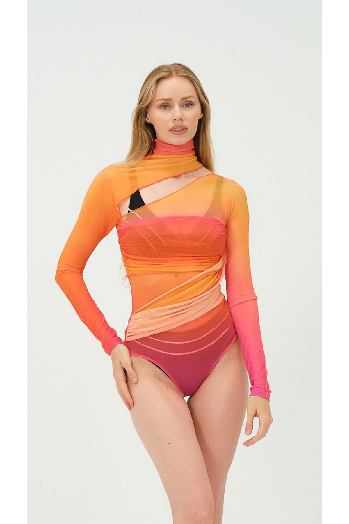 OPIA İstanbul PARADİSE Mesh Baskılı Body