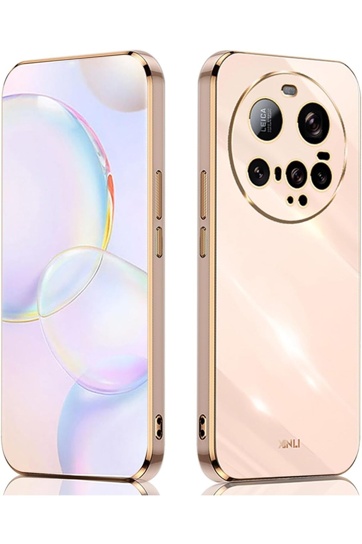 Rivor Xiaomi Mi 15 Ultra Uyumlu Kılıf Kamera Korumalı Parlak Kenarlı Altın İşlemeli Silikon Kapak
