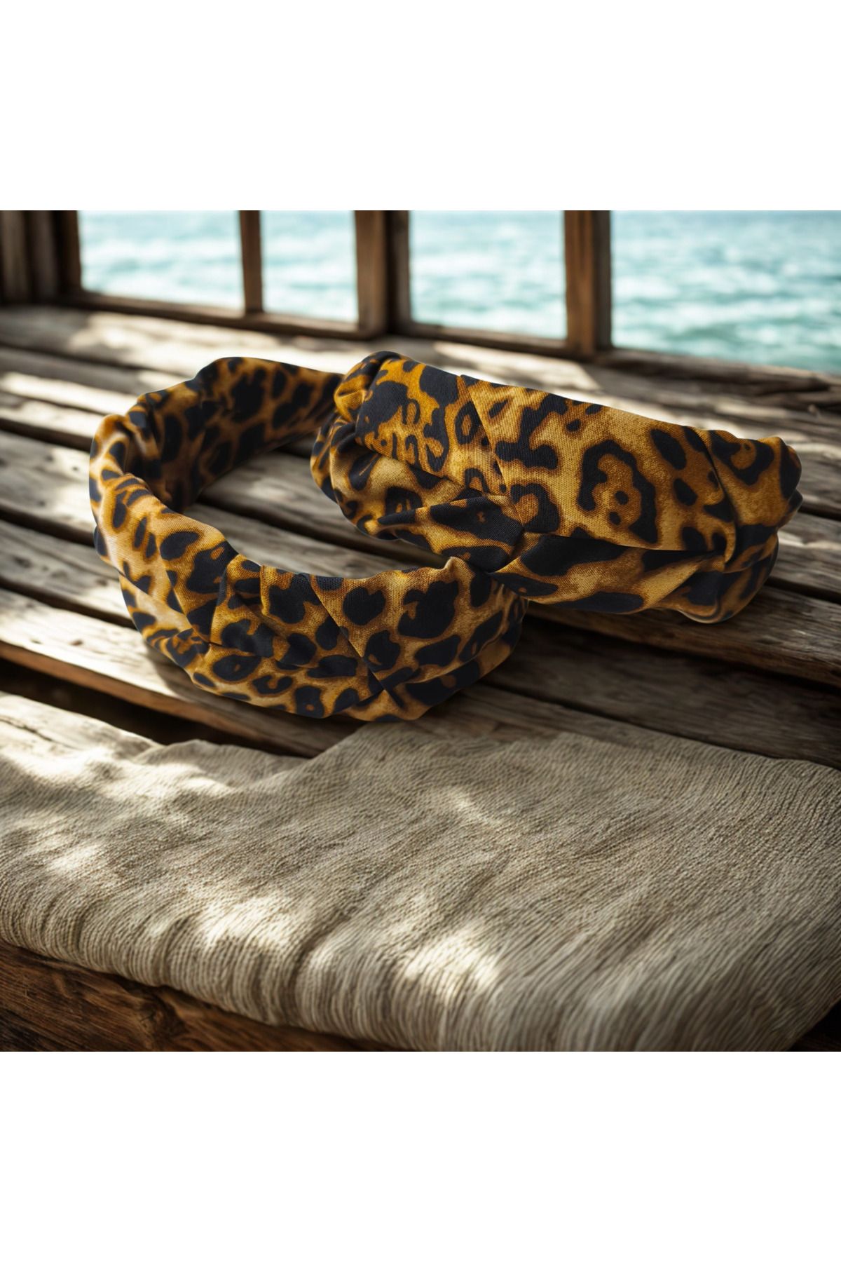 DerinSteelStyle Saten Büzgülü Farklı Renklerde Leopar Desenli Taç