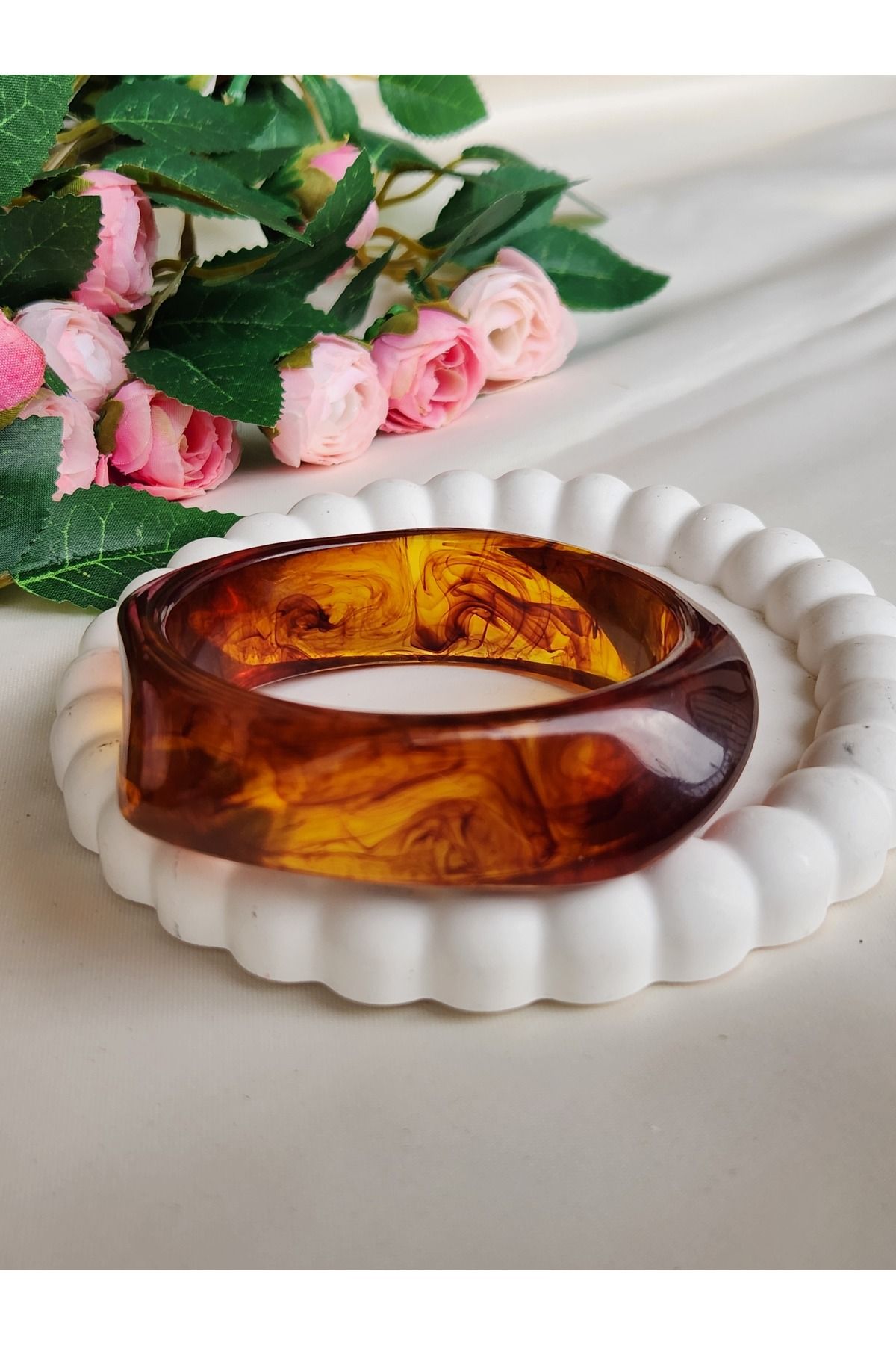 GIHANDMADE 🌈 Renk Dalgası Reçine Bileklik – Canlı Renk Varyantlarıyla Modern Tasarım Kadın Bileklik ✨