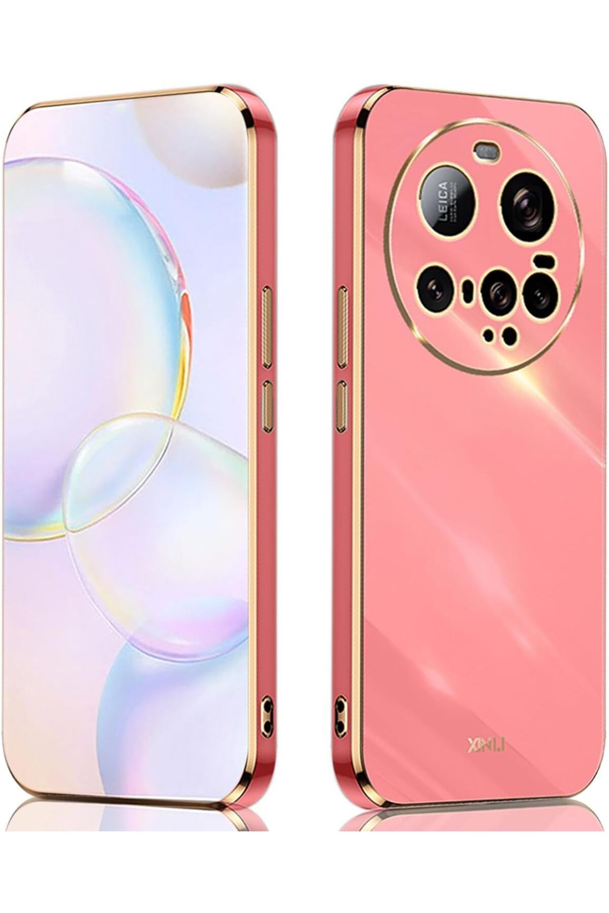 Rivor Xiaomi Mi 15 Ultra Uyumlu Kılıf Kamera Korumalı Parlak Kenarlı Altın İşlemeli Silikon Kapak
