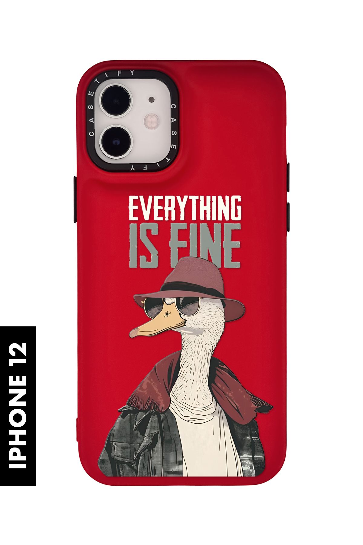 mooodcase iPhone 12 / 12 Pro Uyumlu Everything is Fine Desenli Silikonlu Pillow Kılıf