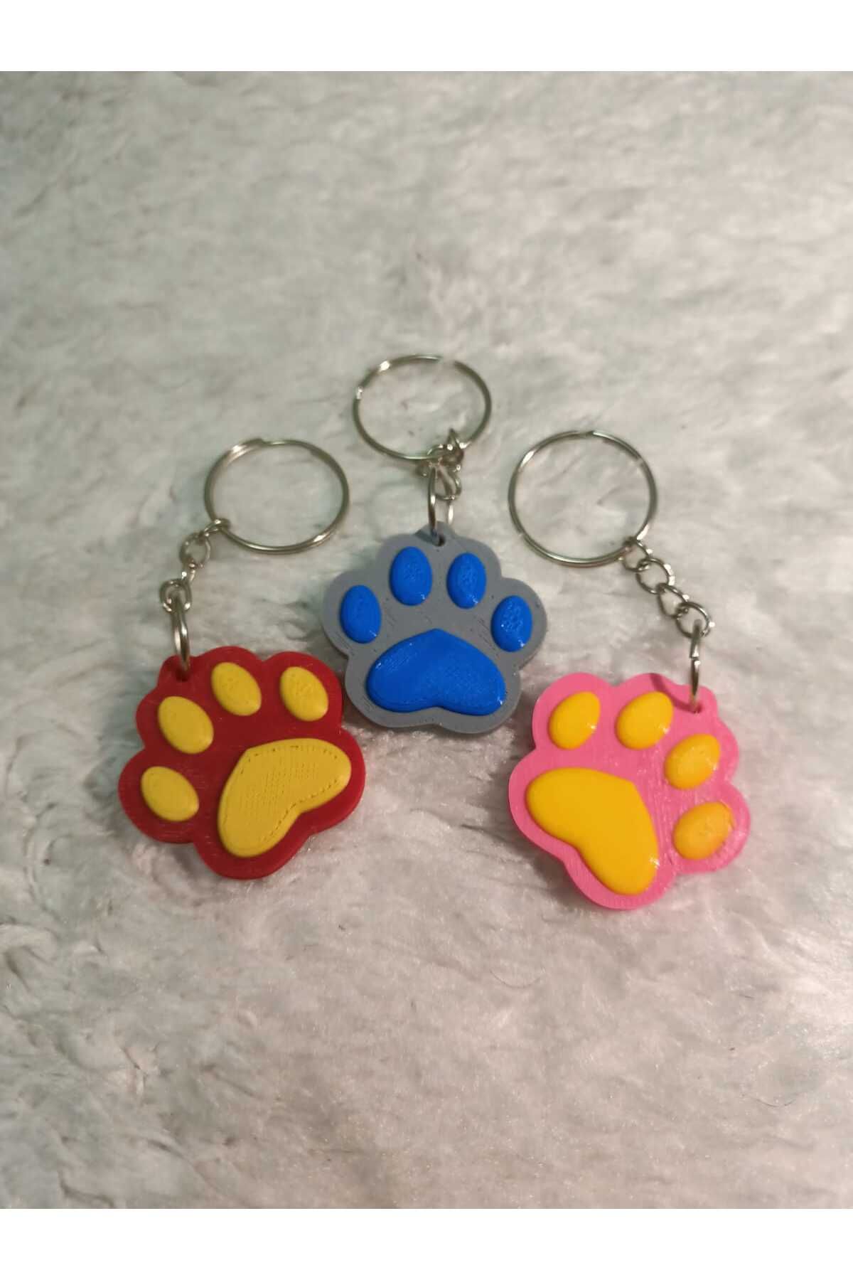 ARGÜN CRAFT Sevimli Kedi & Köpek Pati Anahtarlık