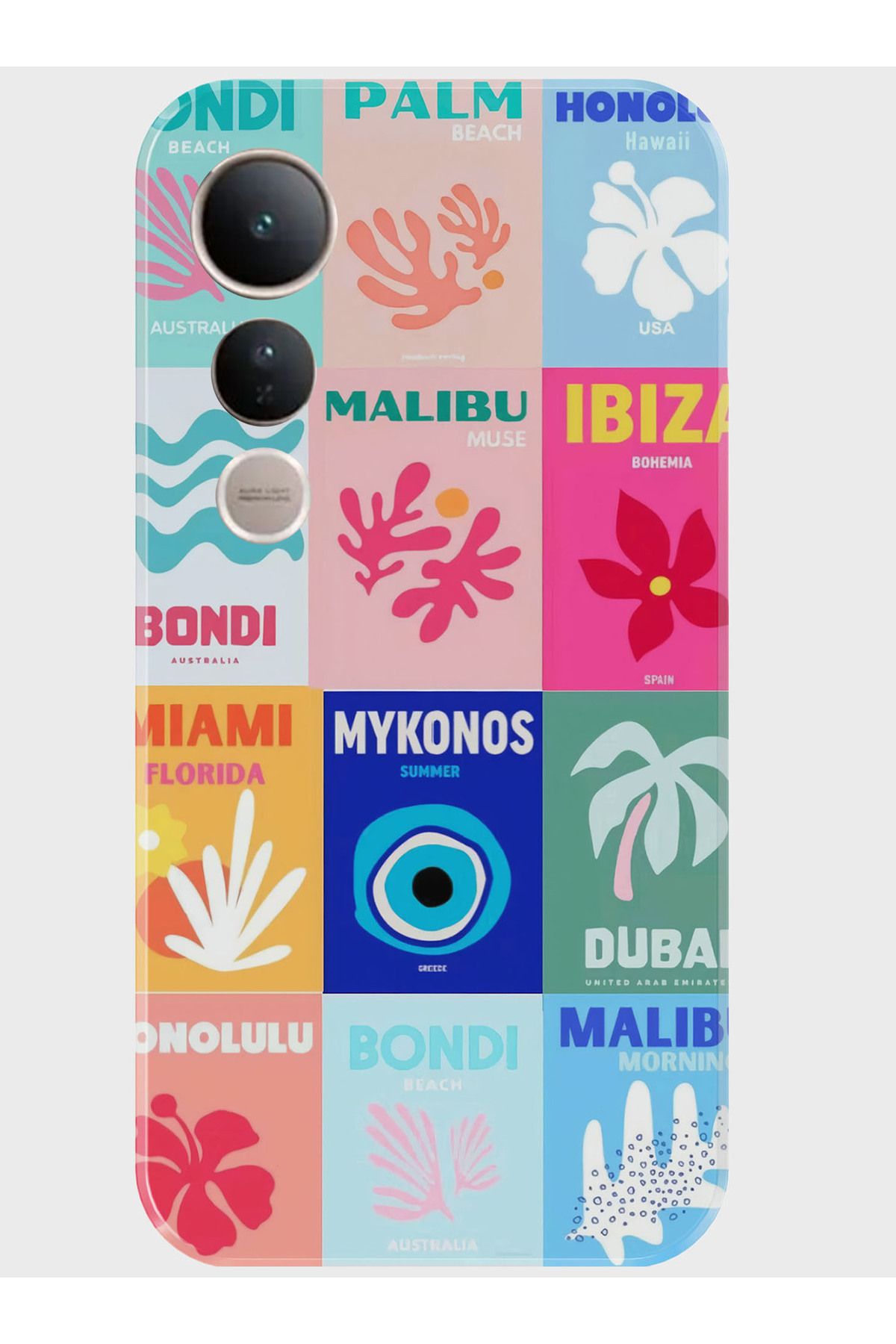 Activist Vivo V50 Lite Kılıf Kamera Korumalı Baskılı Silikon Kapak - mykonos