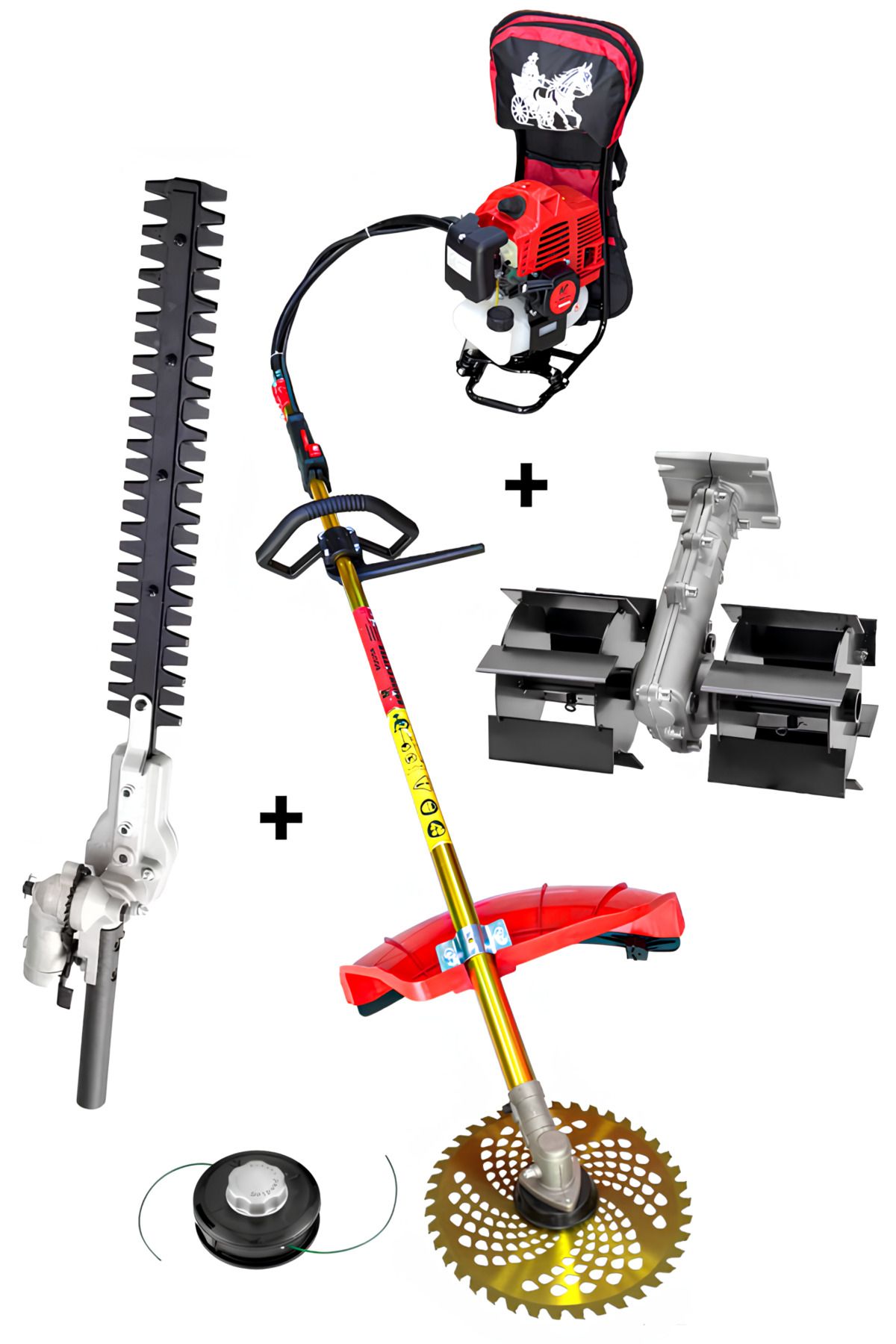 ABLACKS Sırt Tırpan + Çit Kesme + Paletli Çapa Aparatı