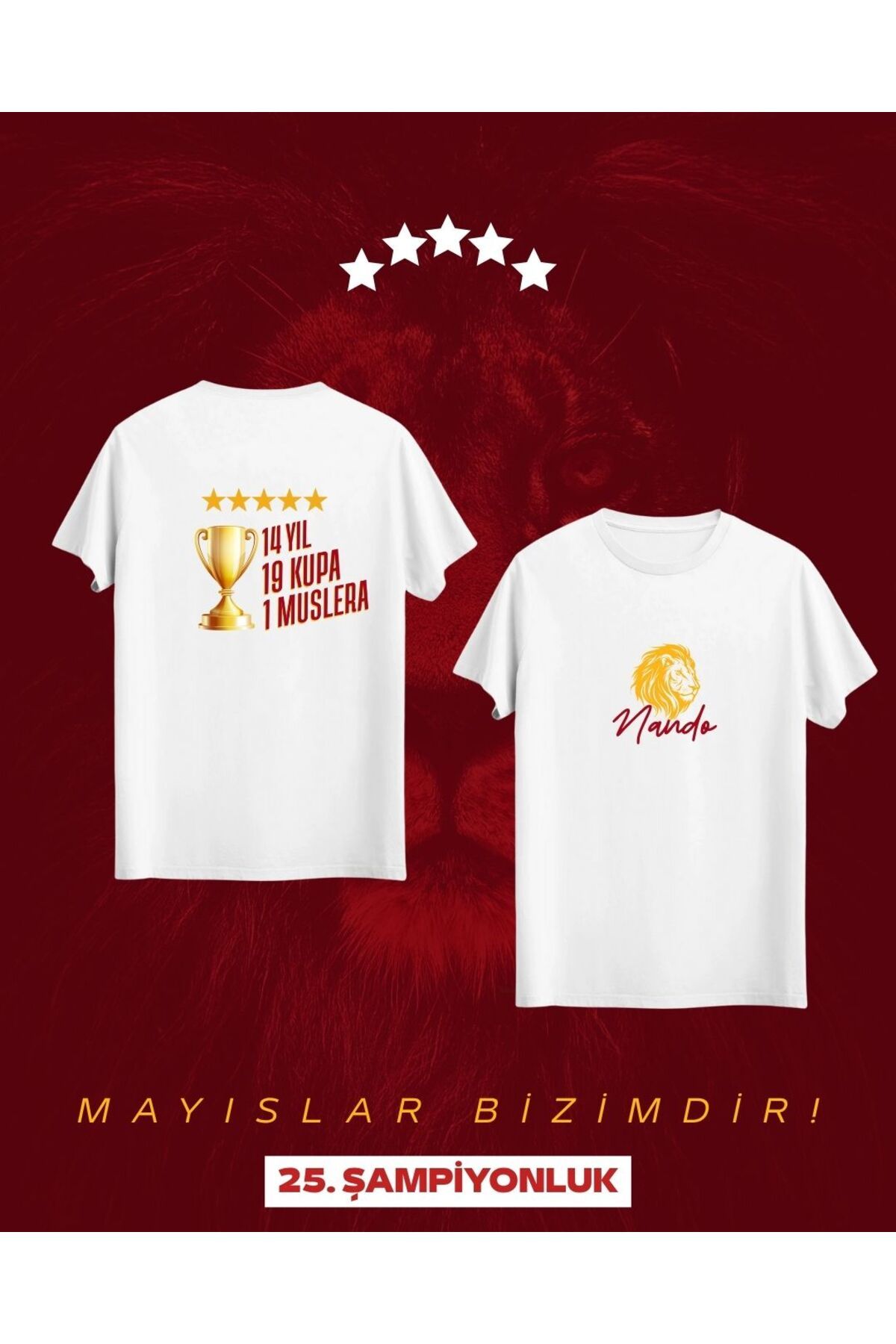 Qool Collection Galatasaray Muslera “14 Yıl 19 Kupa” Anı Tişörtü – Özel Seri