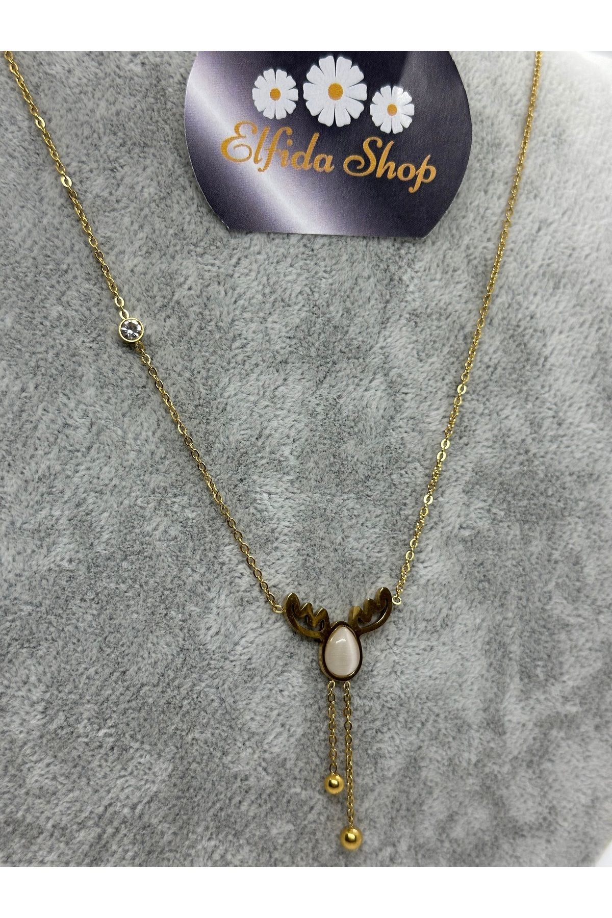 Elfida Shop STAİNLES STEEL AYTAŞI ÇELİK KOLYE