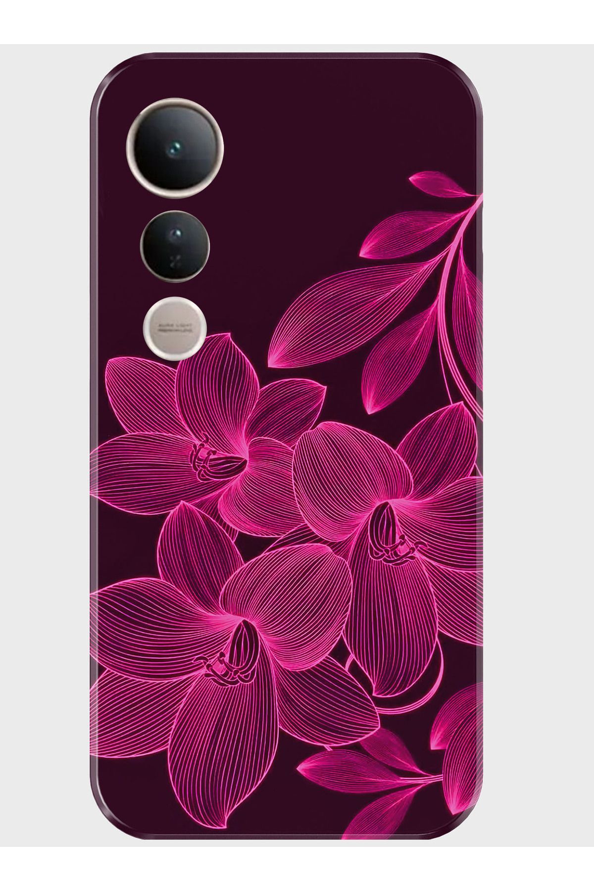 Activist Vivo V50 Lite Kılıf Kamera Korumalı Baskılı Silikon Kapak - redflower