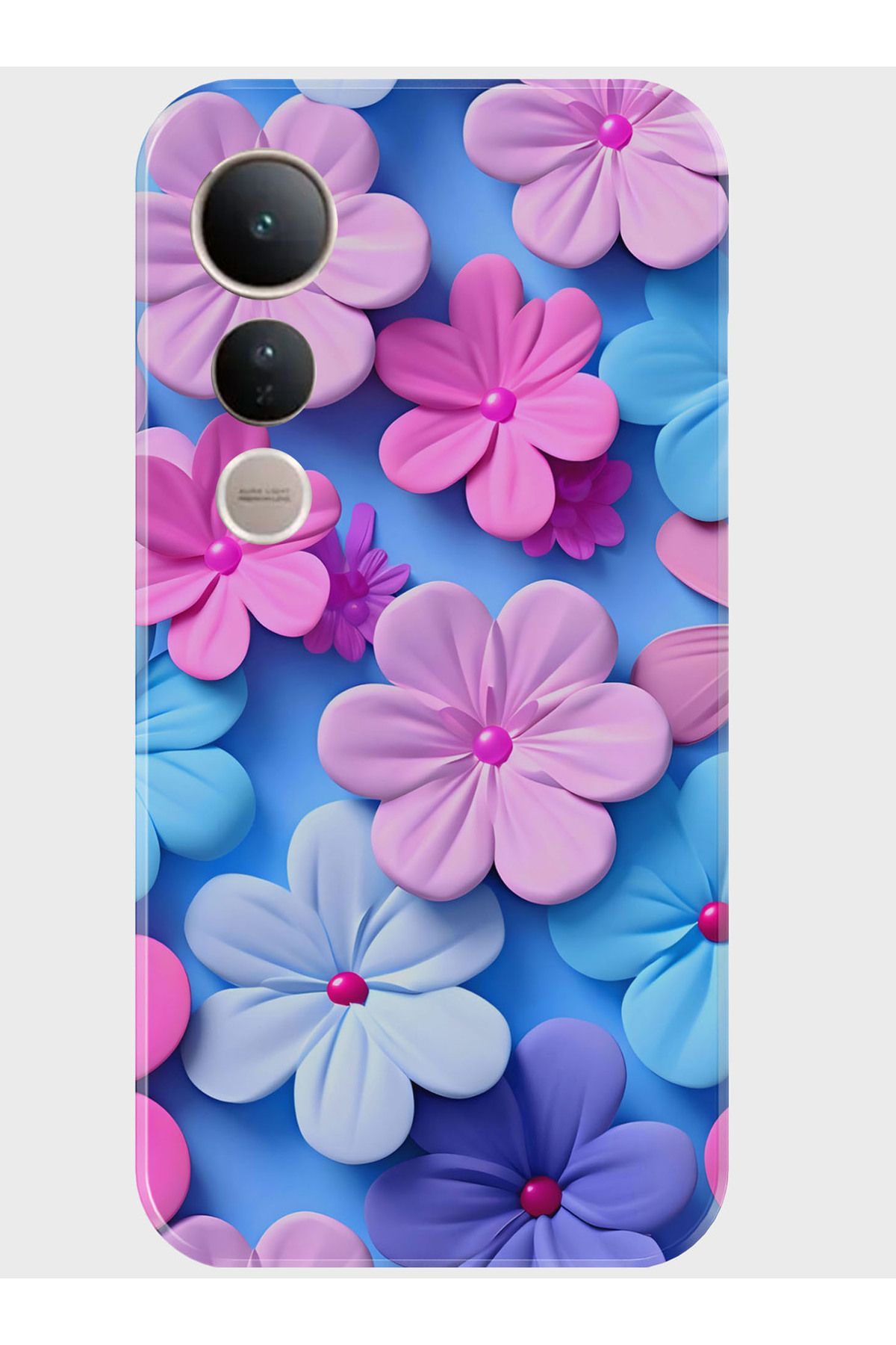 Activist Vivo V50 Lite Kılıf Kamera Korumalı Baskılı Silikon Kapak - purpleflowers