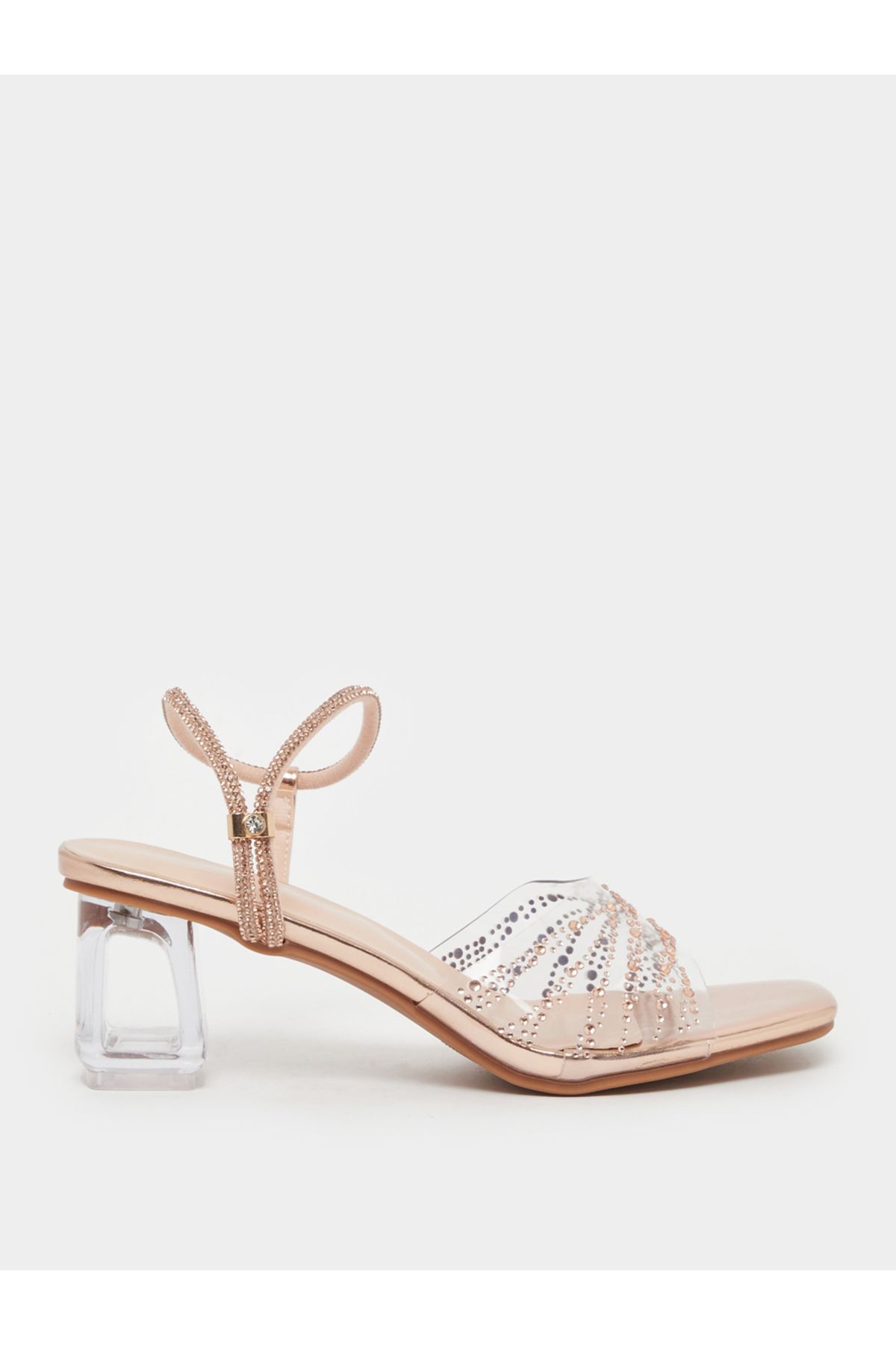 Take Two By Styli-Embellished Transparent Block Heel Sandals 2