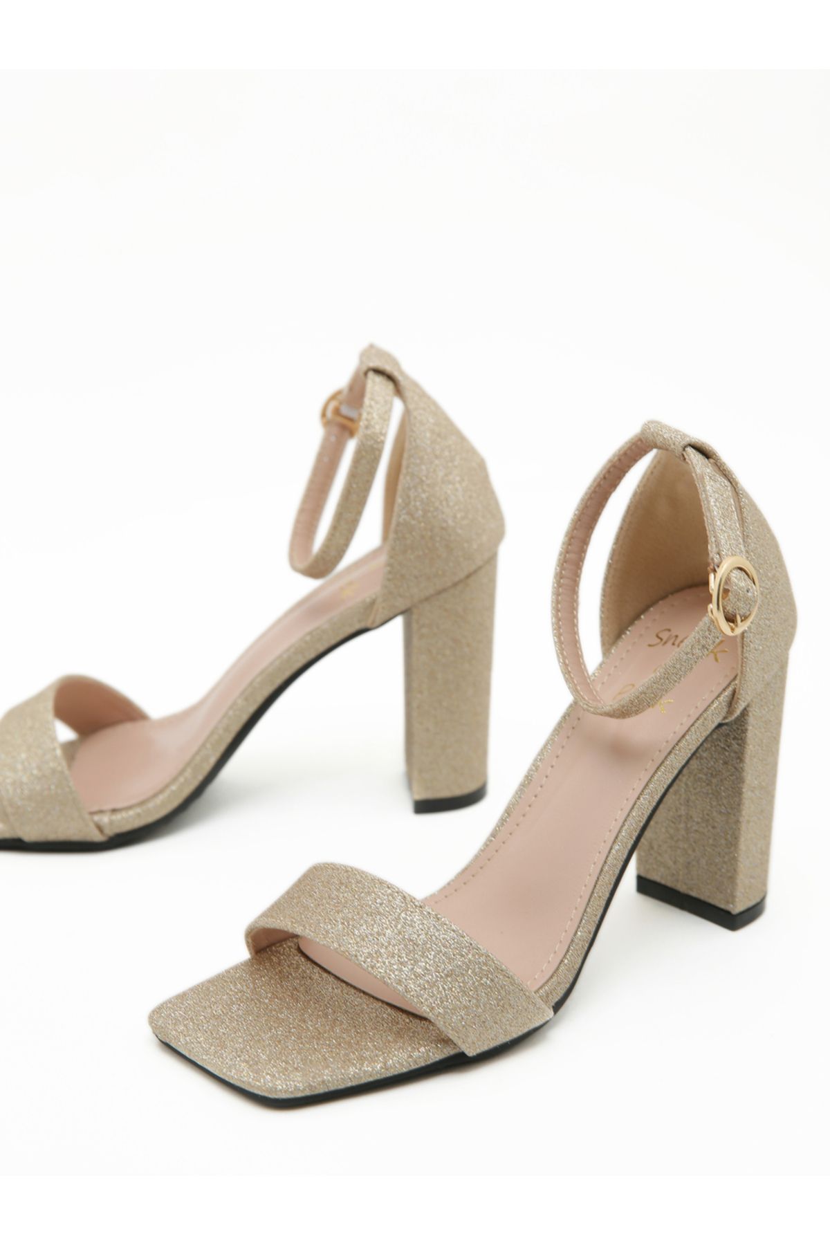 Sneak-a-Peek By Styli-Embellished Open Toe Block Heel Sandals 4