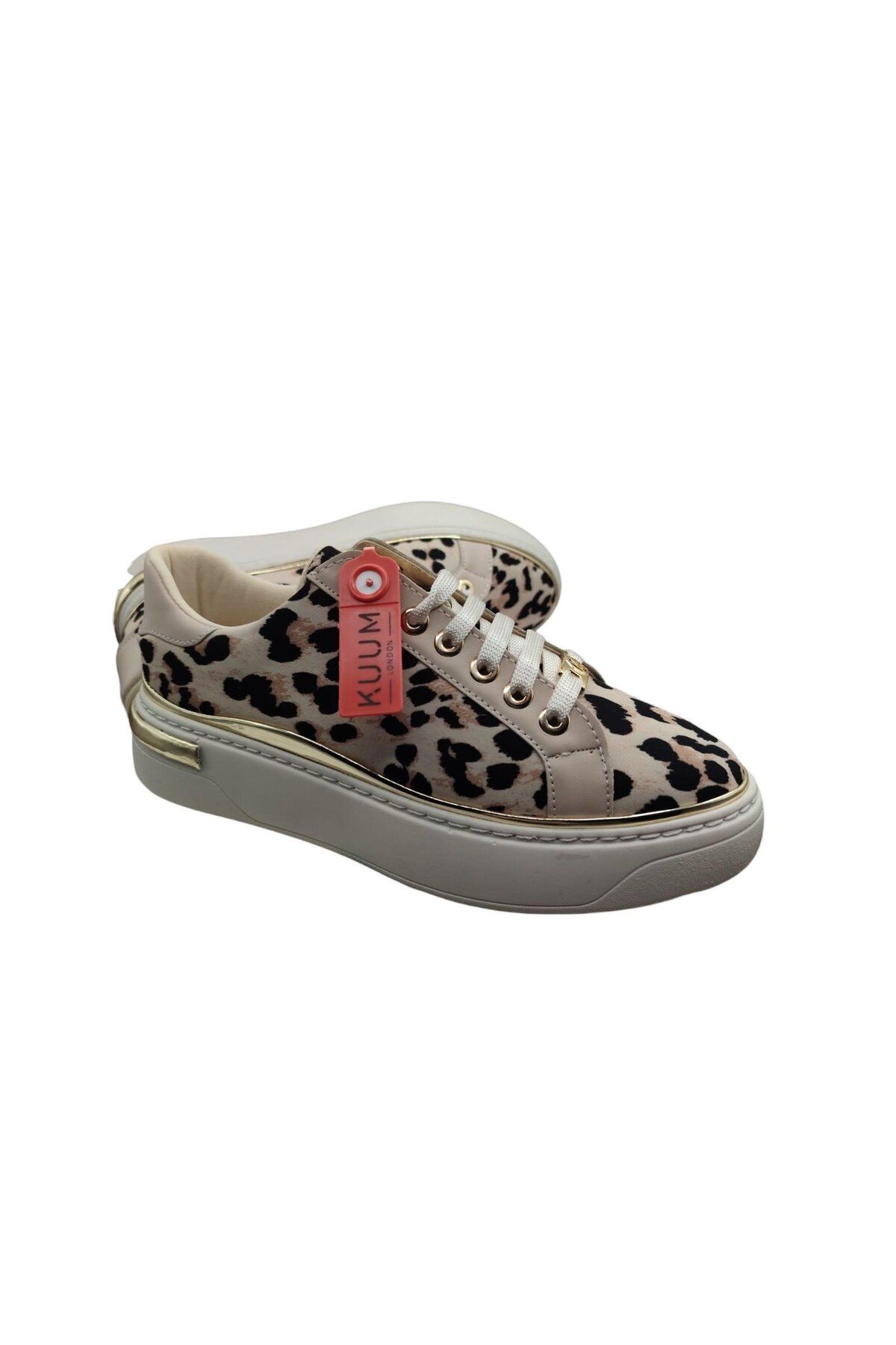 KUUM LONDON Sneakers Kadın Ayakkabı Ortopedik Taban Leopar Desen