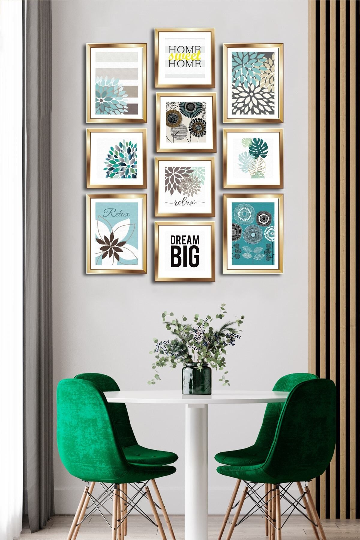 Pi Dekorasyon 10 Parçalı Çerçeve Görünümlü Mdf Tablo Seti Flm157