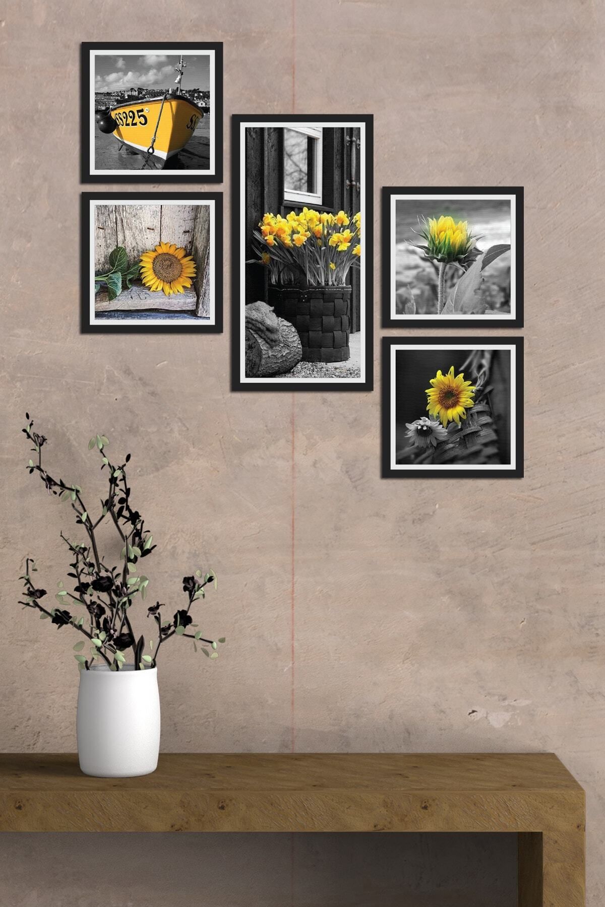 Pi Dekorasyon Collage Style 5 Parçalı Mdf Tablo Atf296