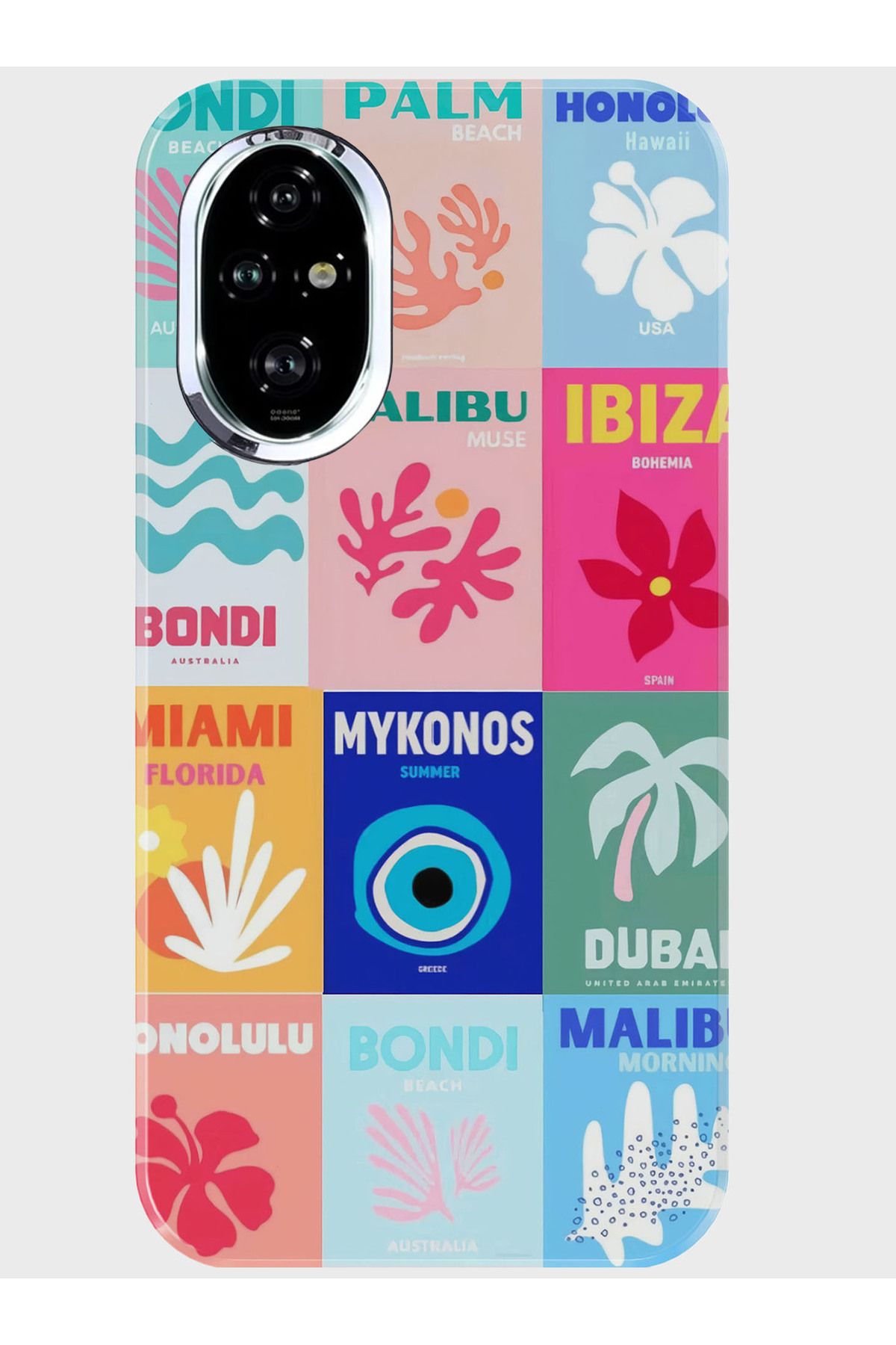 Activist Honor 200 Pro Kılıf Kamera Korumalı Baskılı Silikon Kapak - mykonos