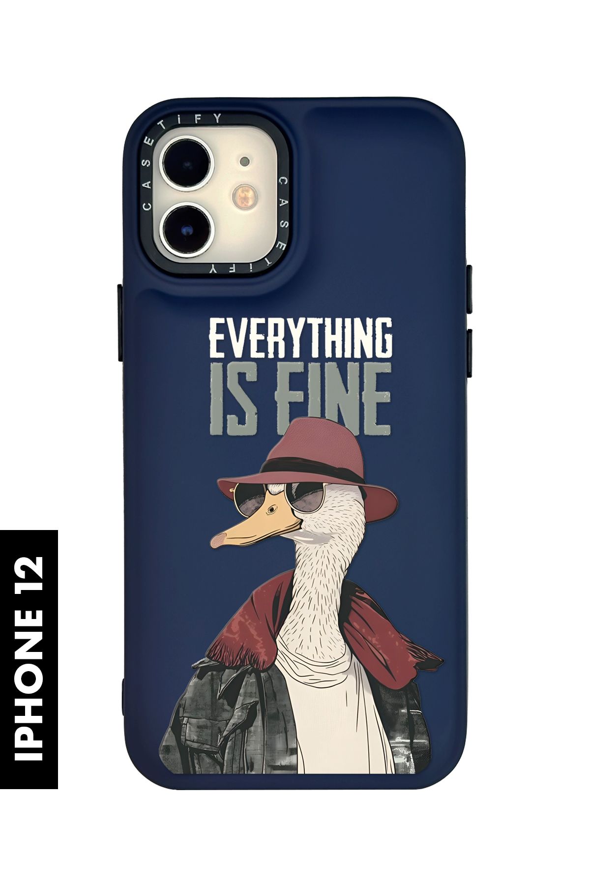 mooodcase iPhone 12 / 12 Pro Uyumlu Everything is Fine Desenli Silikonlu Pillow Kılıf