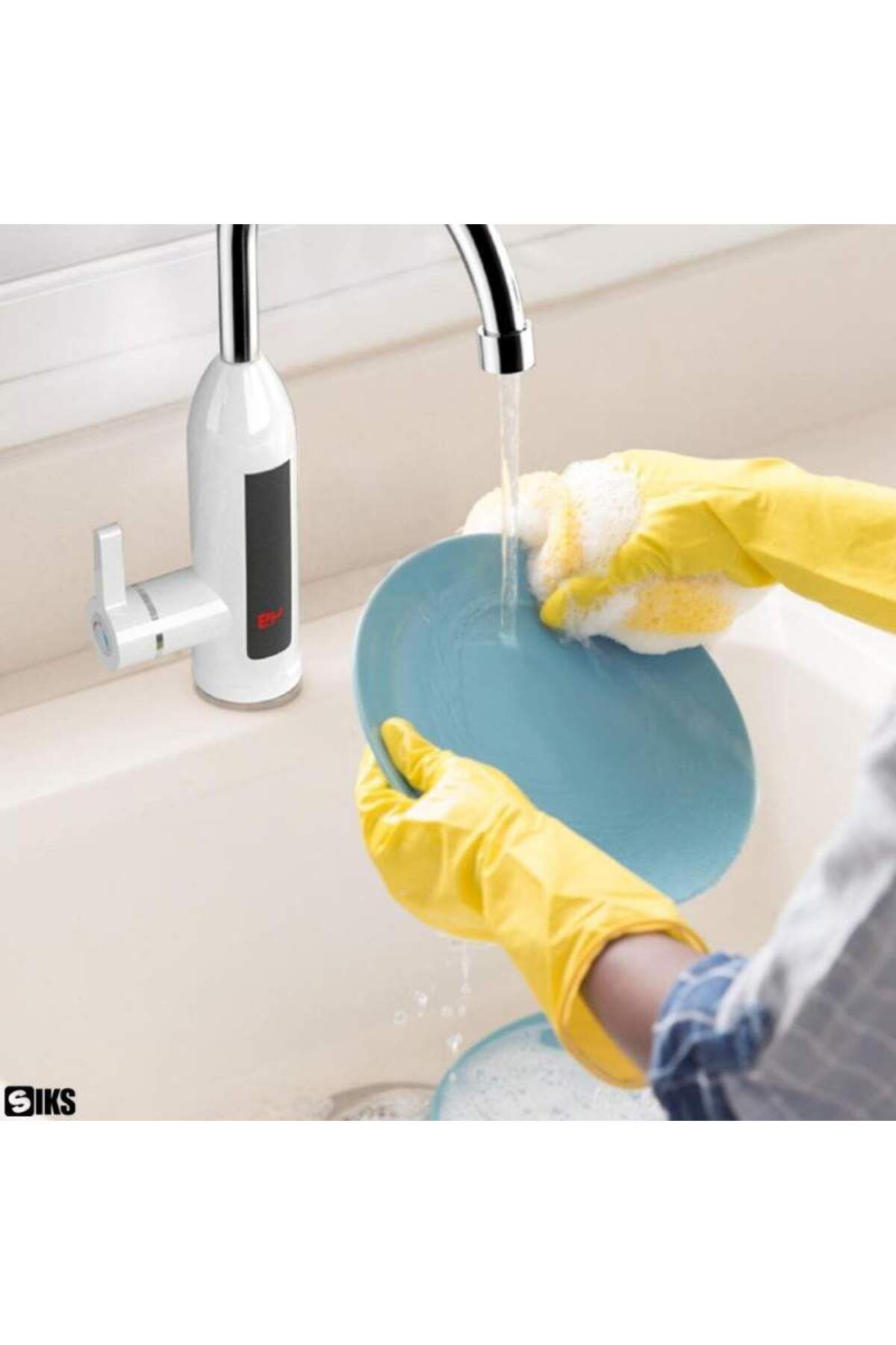 SIKS-Instant Electric Faucet With Instant Water Heating, Lcd Temperature Display, Sink Mounted 2