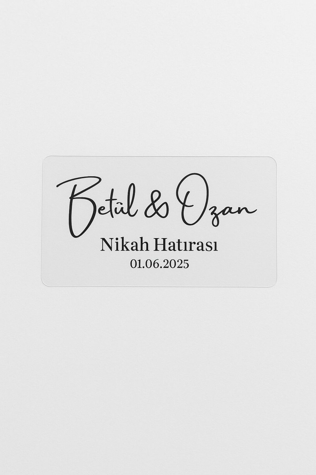 Sym Hediyelik 120 Adet Kişiye Özel Kına Nişan Söz Nikah Düğün Etiketi Şeffaf yatay Sticker 2x4 Cm