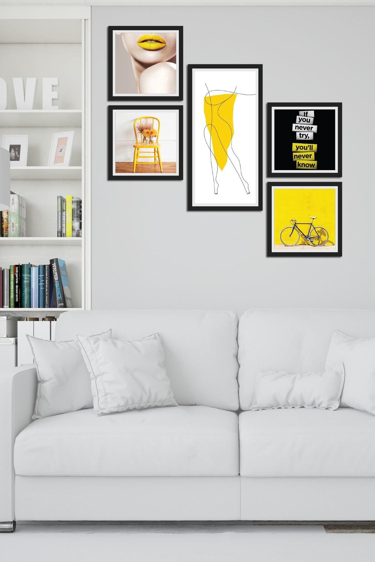 Pi Dekorasyon Collage Style 5 Parçalı Mdf Tablo Atf239