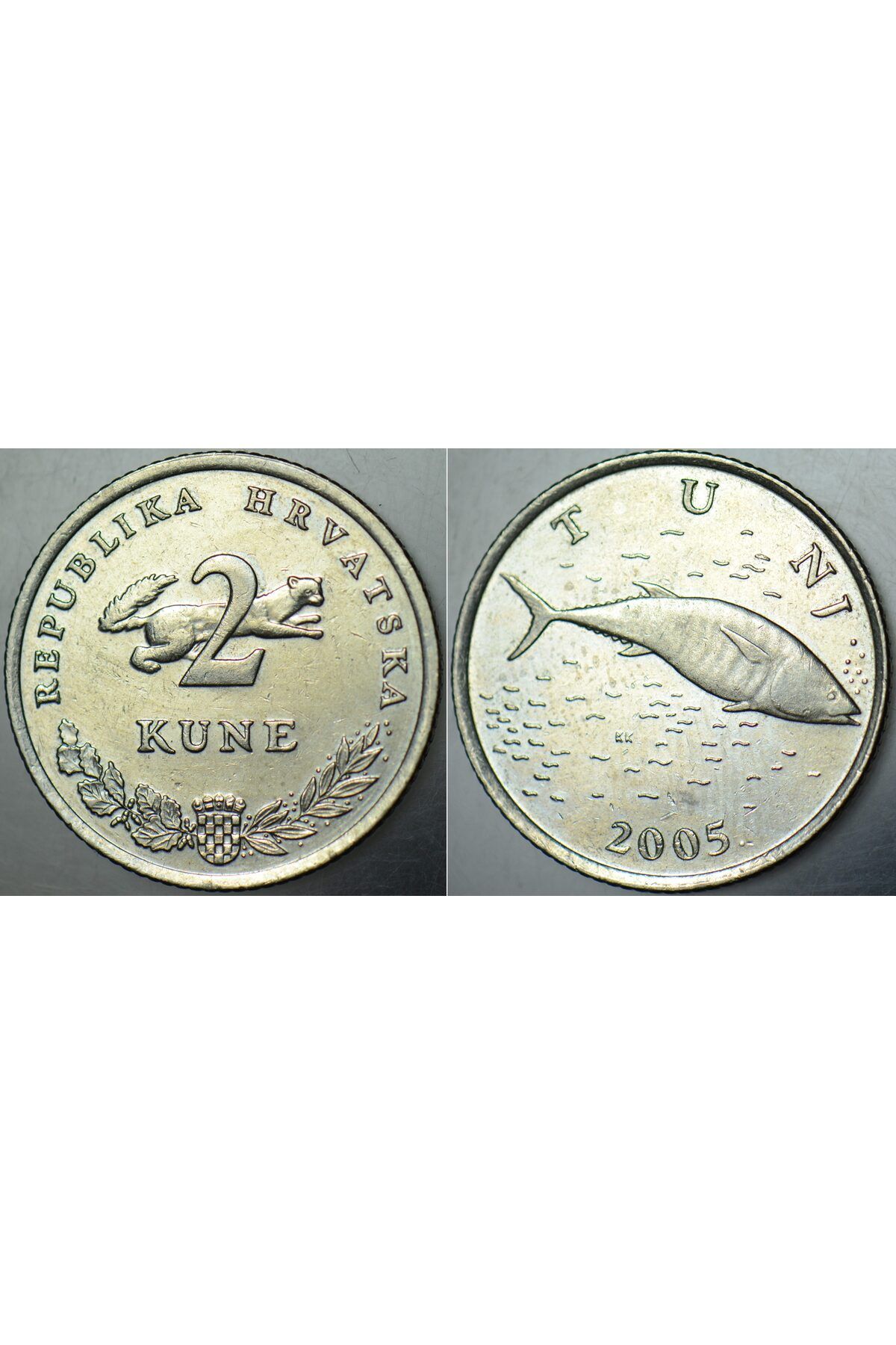 Banknoting HIRVATİSTAN 2 KUNA 2005 MAVİ YÜZGEÇLİ ORKİNOS TEMALI.
