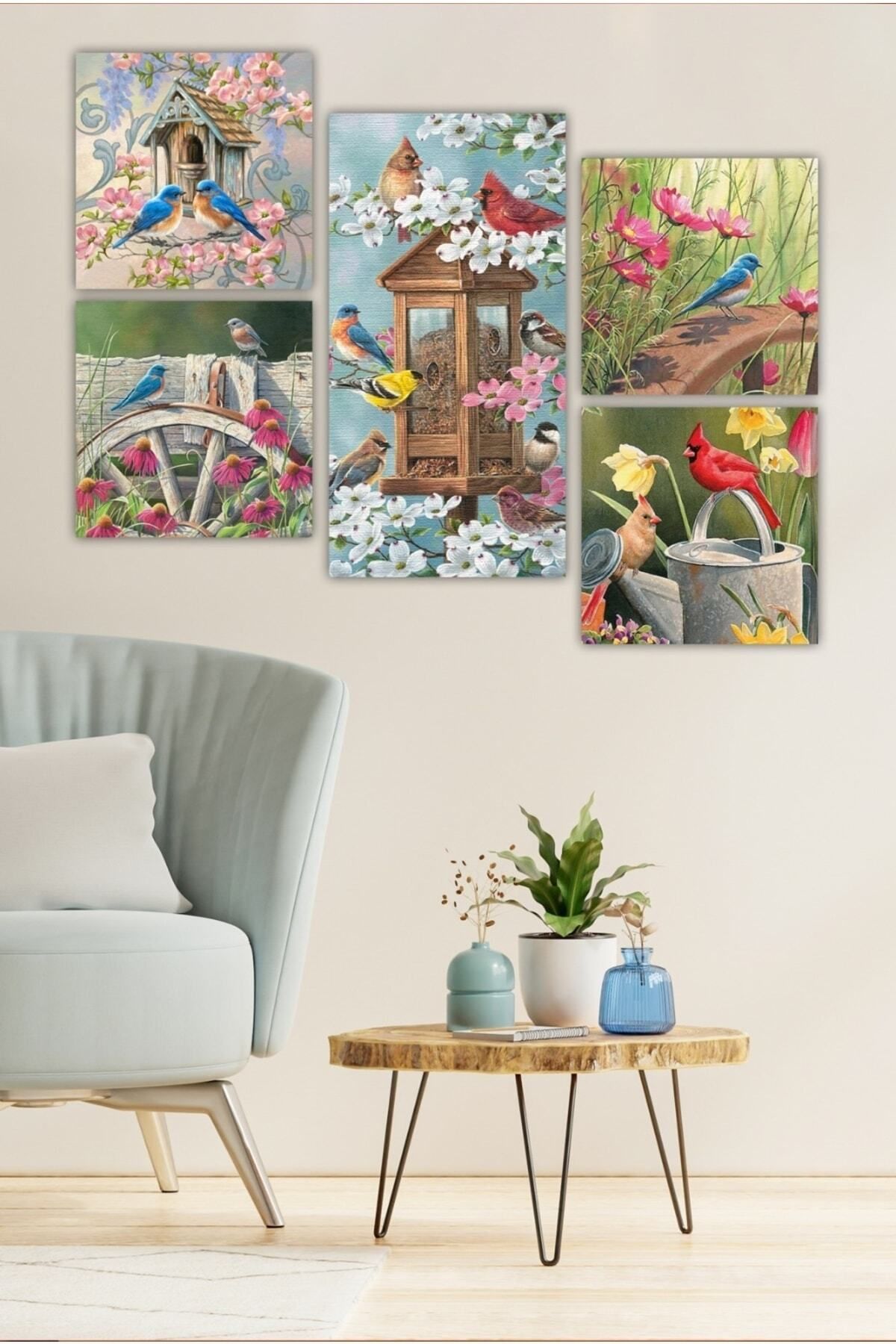 Pi Dekorasyon Collage Style 5 Parçalı MDF Tablo ATF180