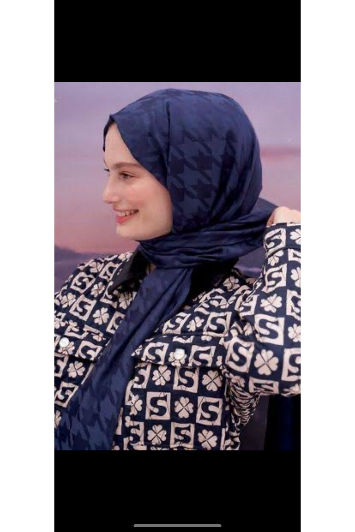 Fazeka Şal ,jakarlı şal kazayağı şal lacivert şal italyan jakar şal