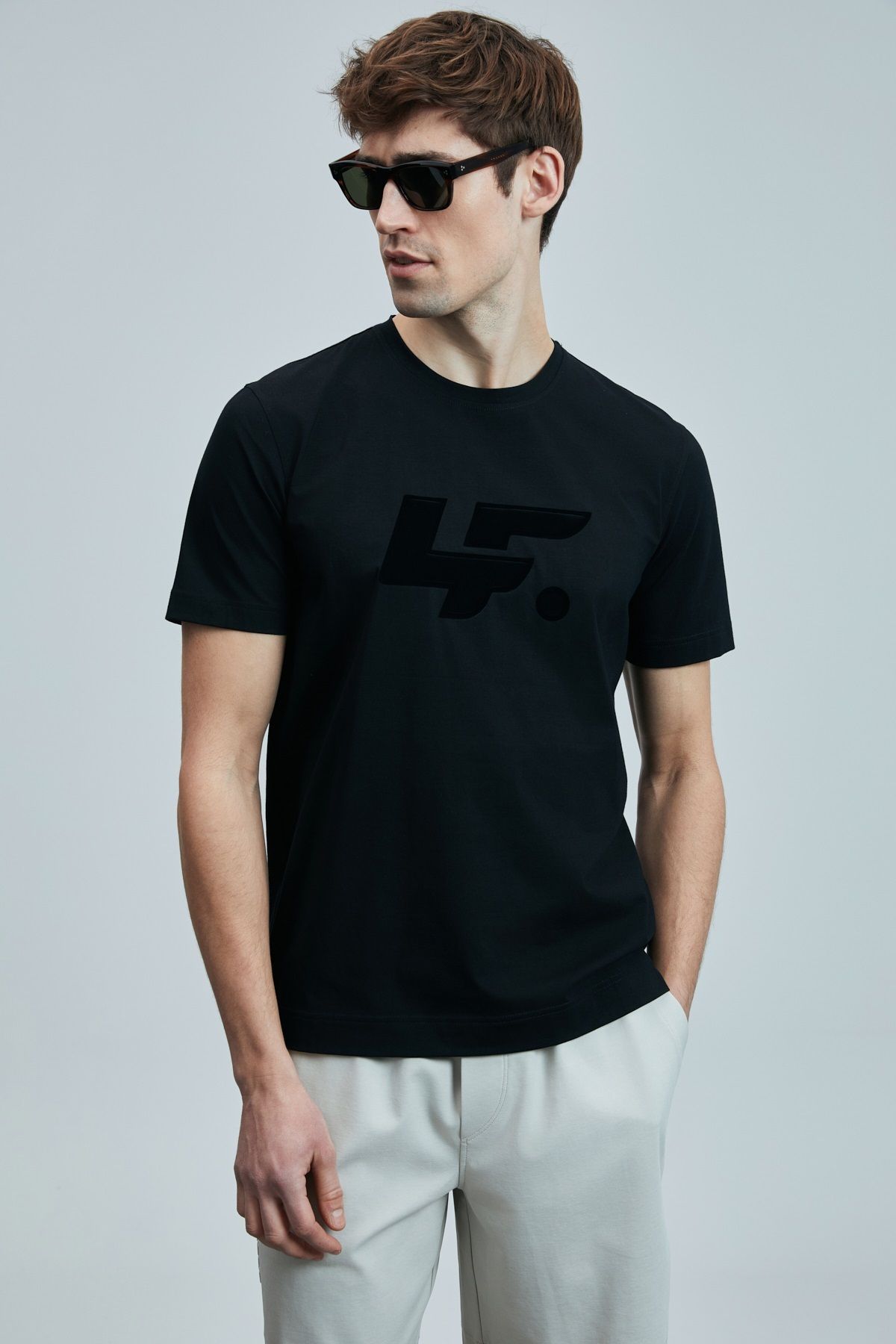 Kocamanlar Ayakkabı Lufian 111020243 Onıx Modern Grafik T- Shirt Erkek Tişort SİYAH