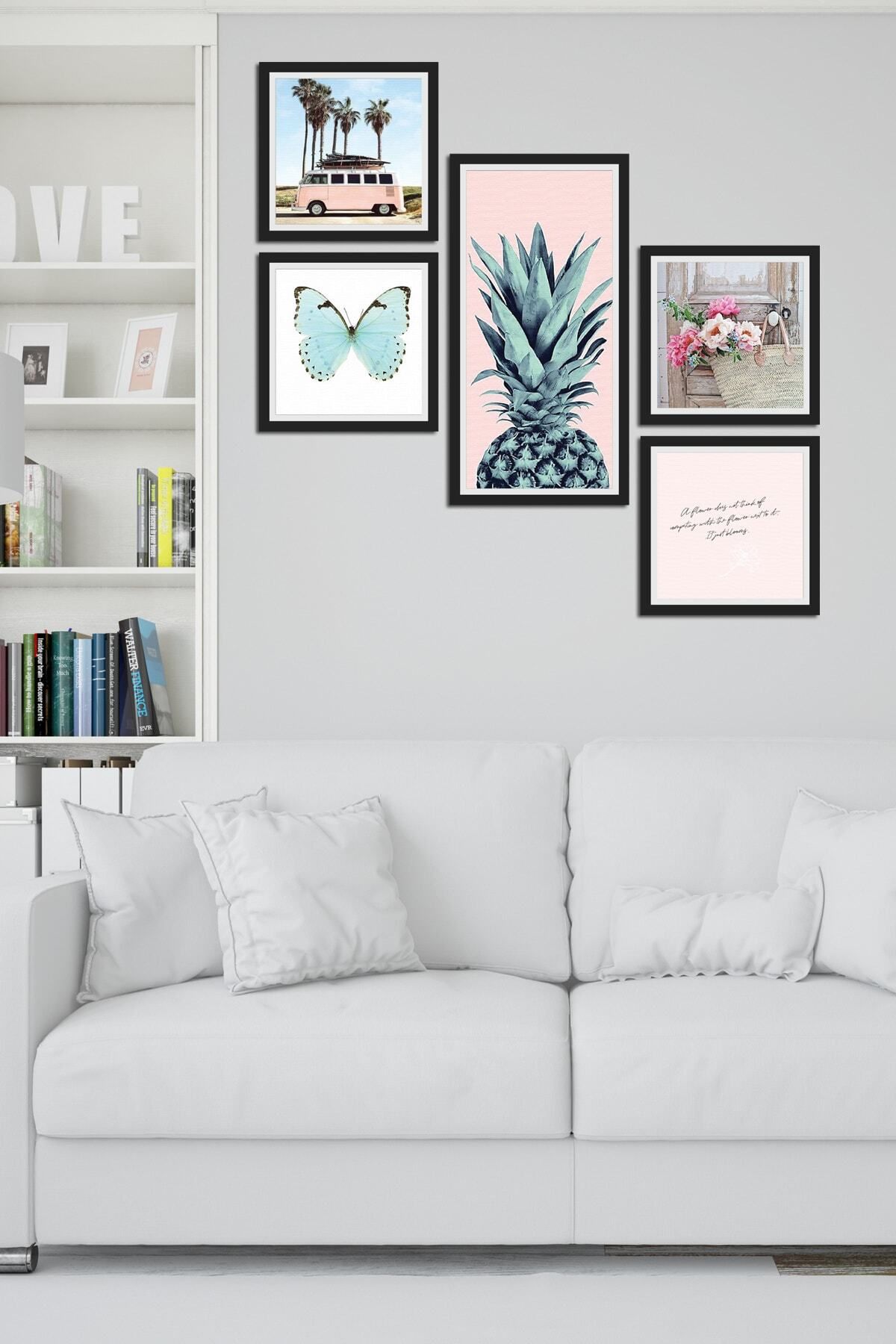 Pi Dekorasyon Collage Style 5 Parçalı Mdf Tablo Atf282