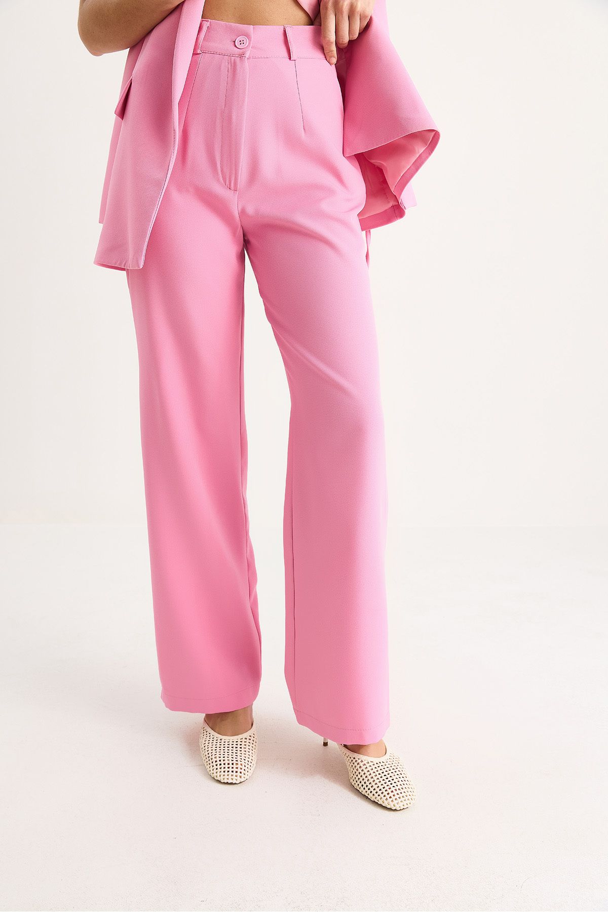 Bianco Lucci-Women's Tie-Up Blazer Vest Palazzo Pants Double Bottom-Top Suit 8005 60283415 6