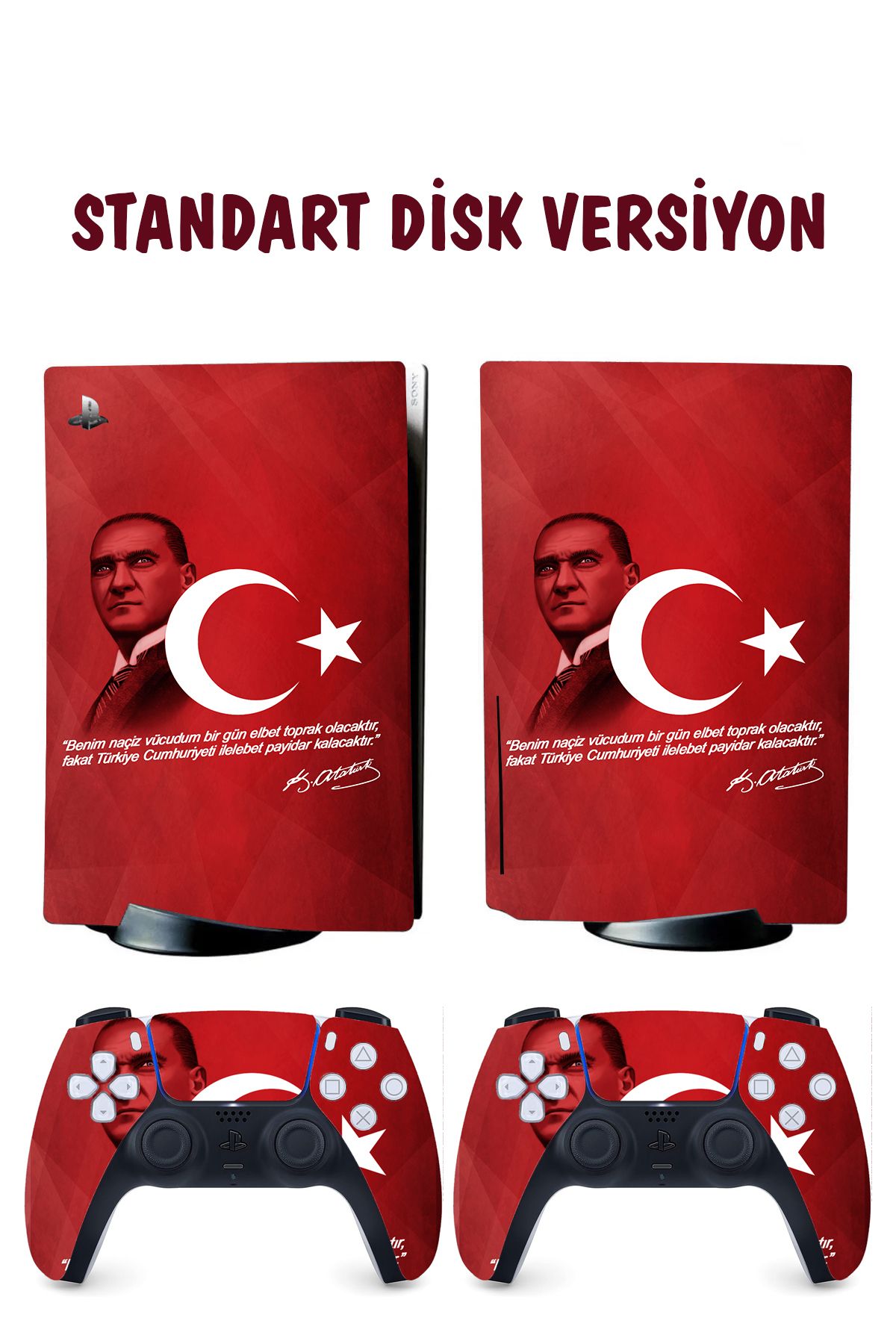 KT Decor Mustafa Kemal Atatürk Playstation 5 Full Sticker Kaplama Seti