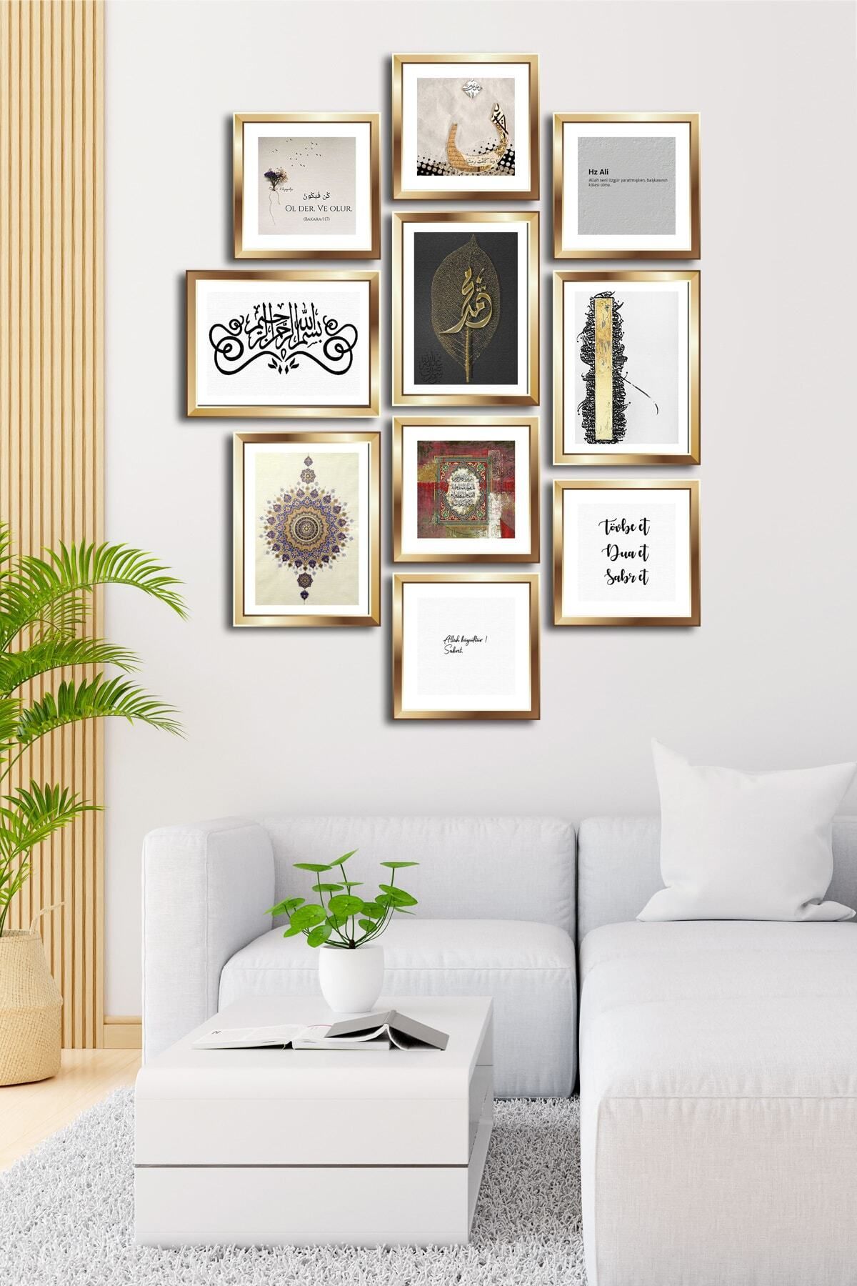 Pi Dekorasyon 10 Parçalı Çerçeve Görünümlü Mdf Tablo Seti Flm080